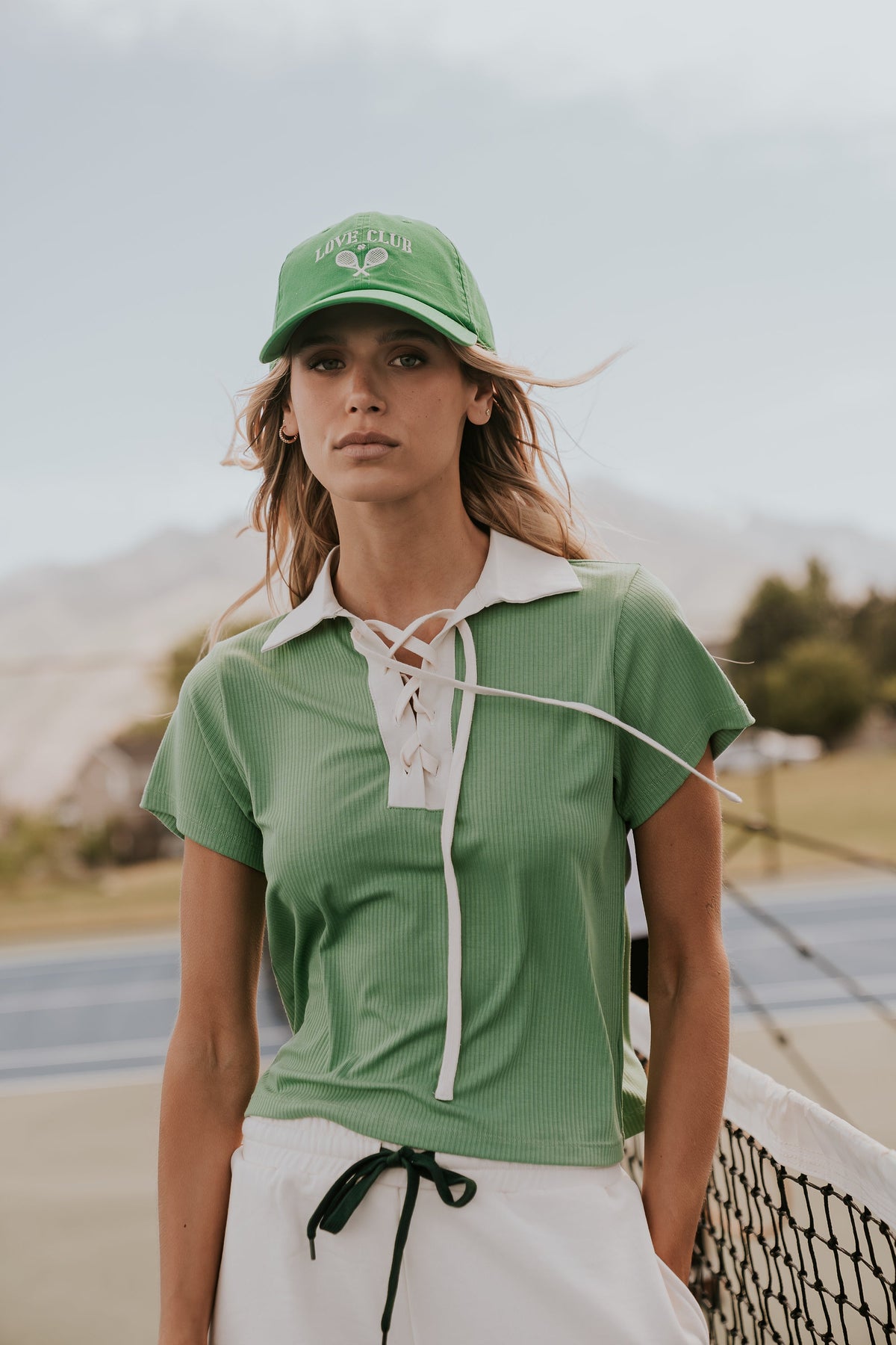 Maddison Collared Top in Green - FINAL SALE