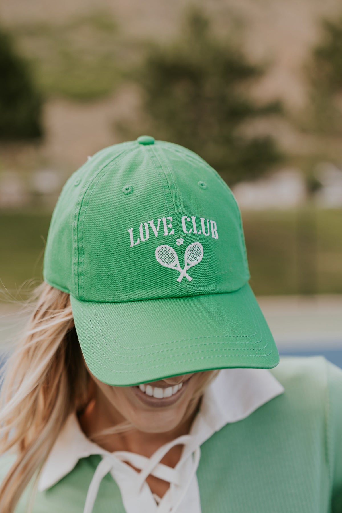 Love Club Baseball Cap in Green - FINAL SALE