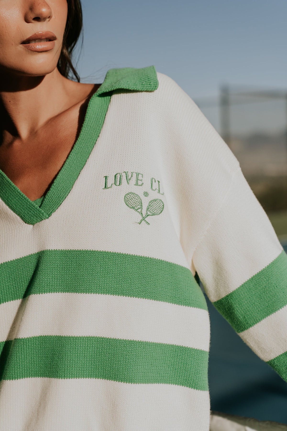 Rosie Polo Sweater in White - FINAL SALE