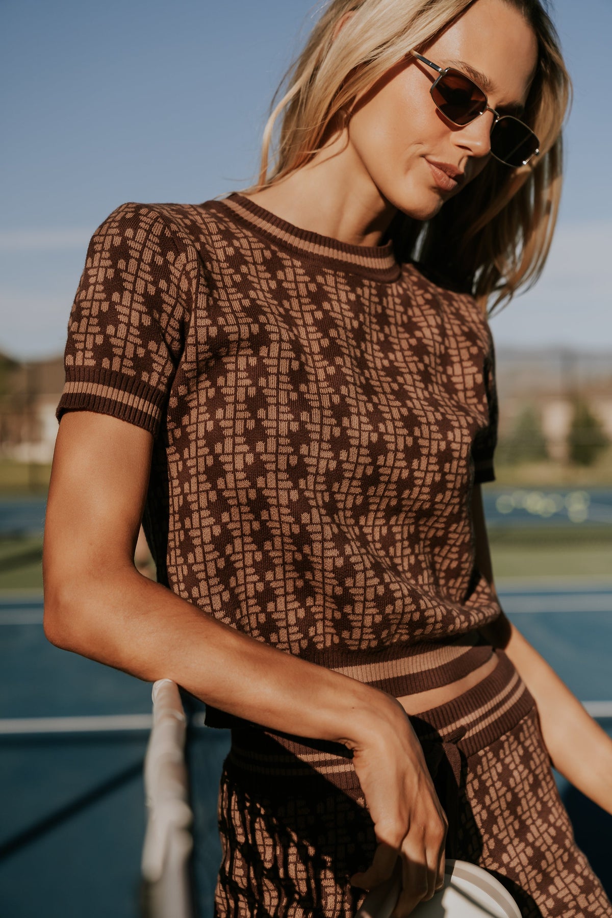 Korrey Abstract Sweater in Brown - FINAL SALE
