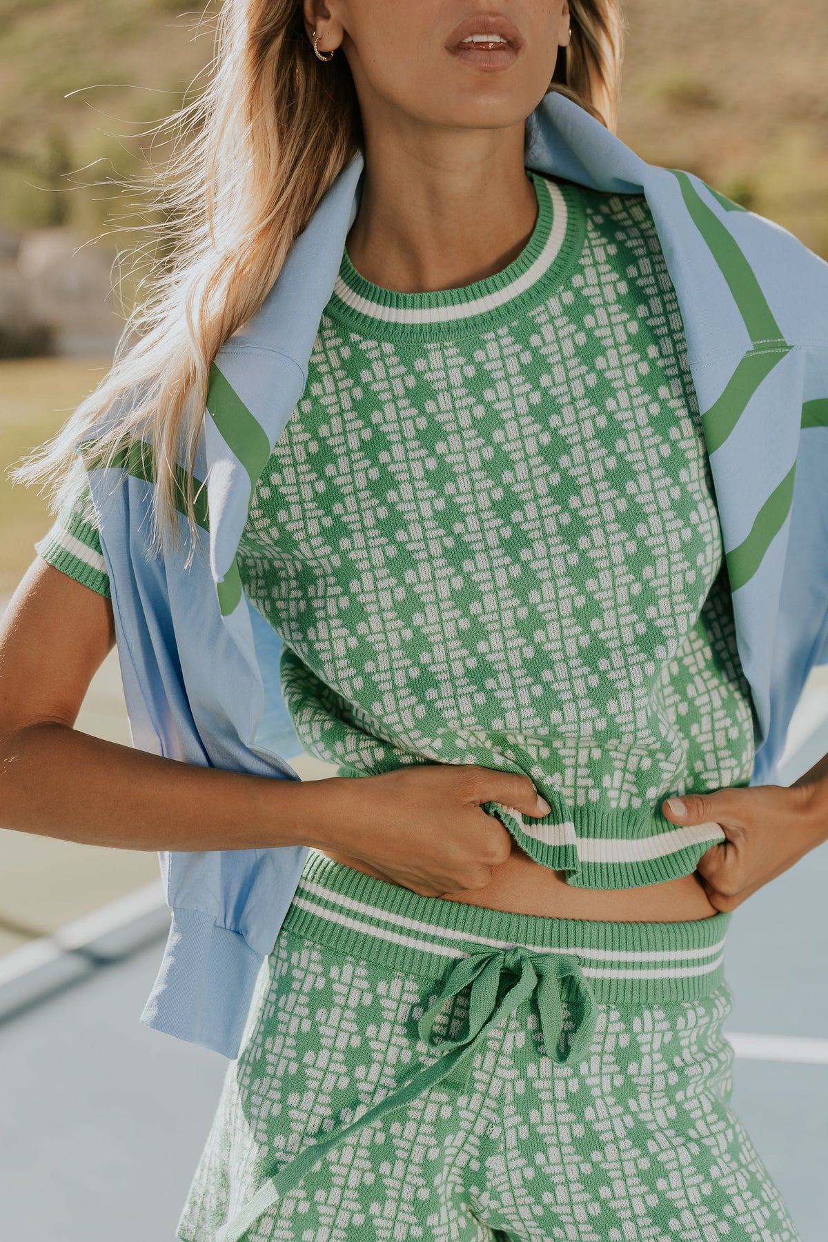 Korrey Abstract Sweater in Green - FINAL SALE