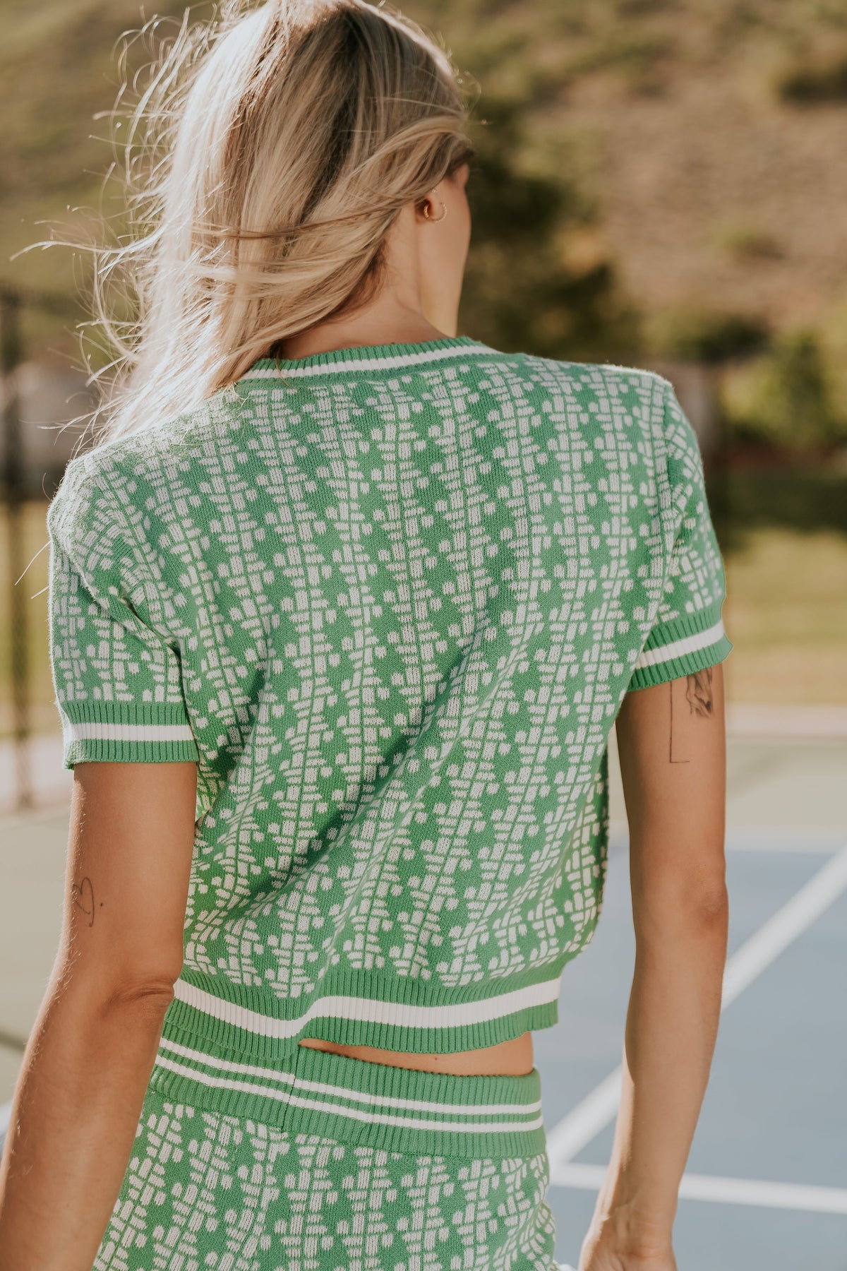 Korrey Abstract Sweater in Green - FINAL SALE