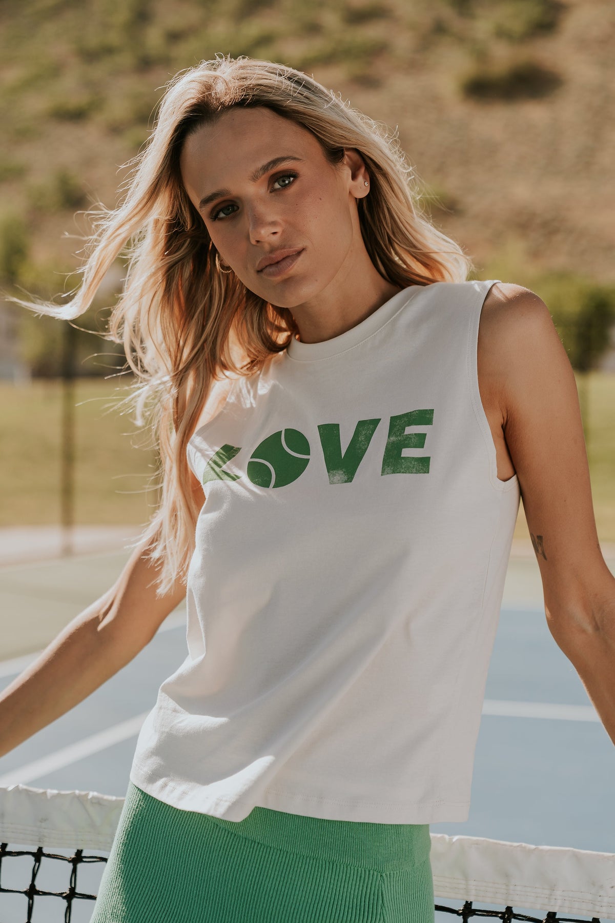 Coco Graphic Muscle Tee in White - FINAL SALE