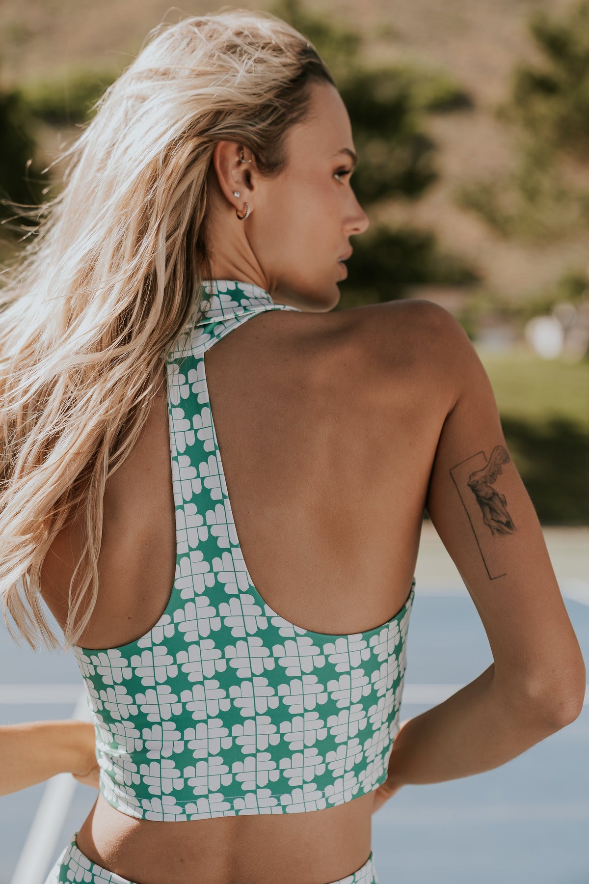 Serena Cropped Tank in Green - FINAL SALE