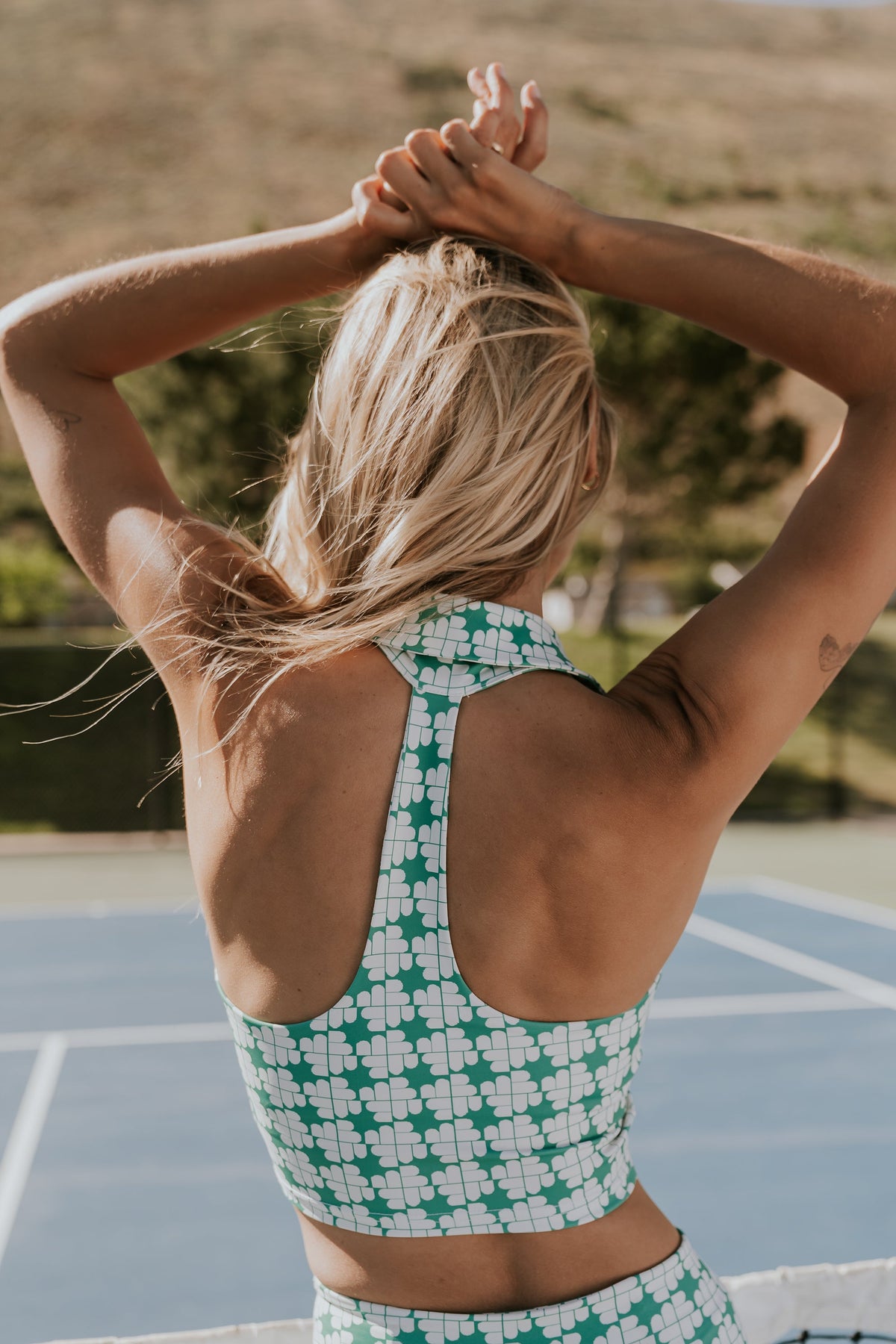 Serena Cropped Tank in Green - FINAL SALE