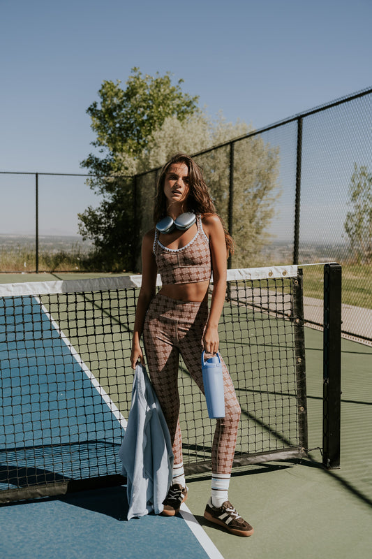 Sloan Stitched Leggings in Brown - FINAL SALE