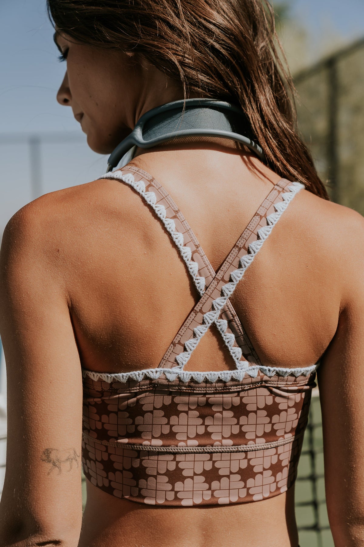 Sloan Stitched Bra Top in Brown - FINAL SALE
