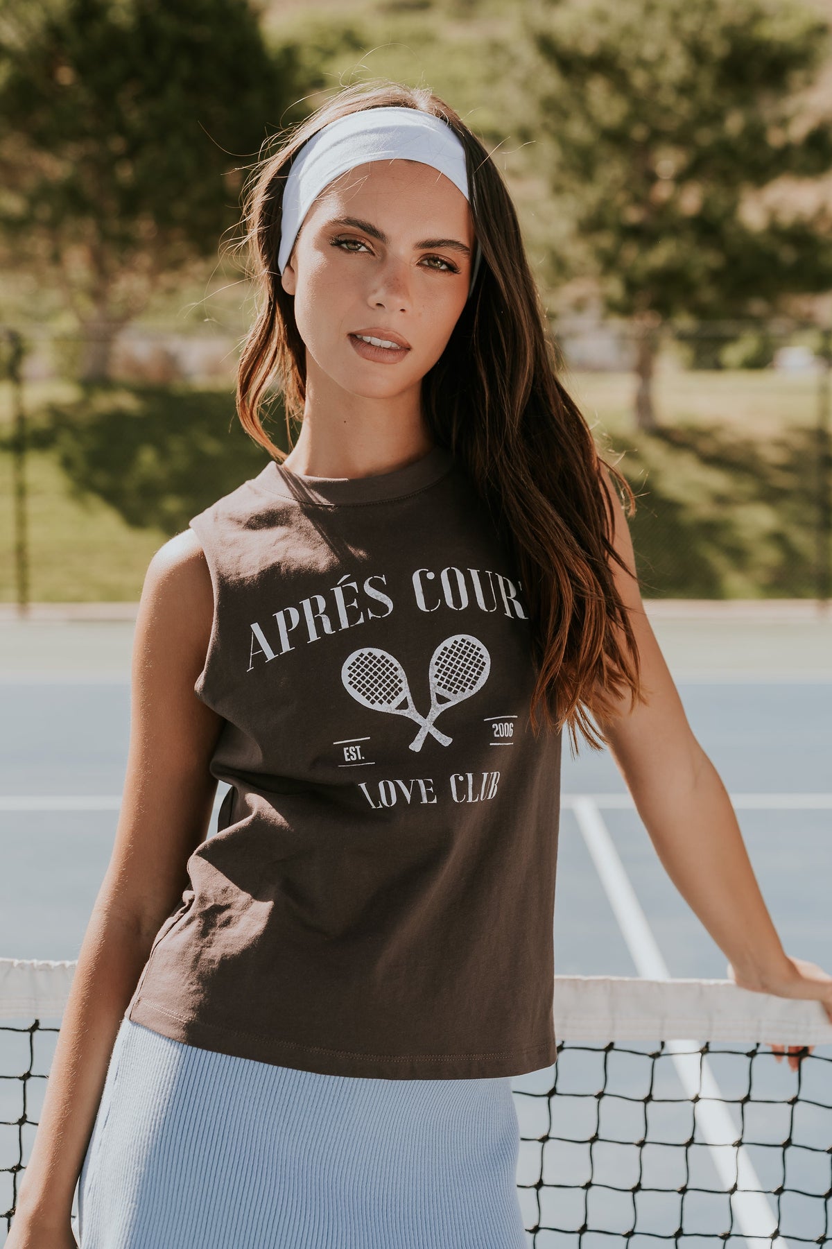 Coco Graphic Muscle Tee in Brown - FINAL SALE
