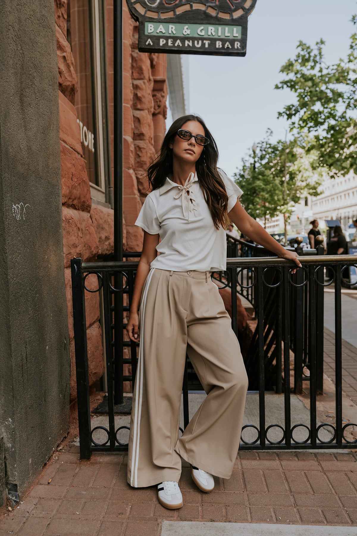 Maddison Collared Top in White - FINAL SALE