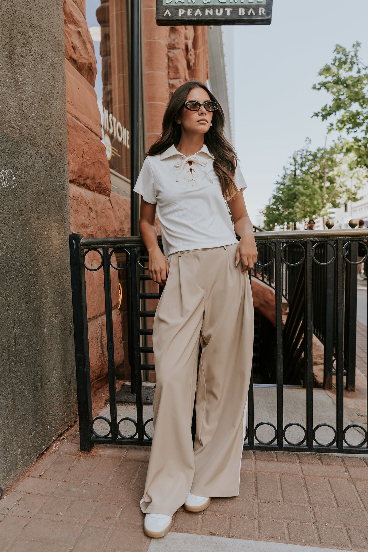 Maddison Collared Top in White - FINAL SALE
