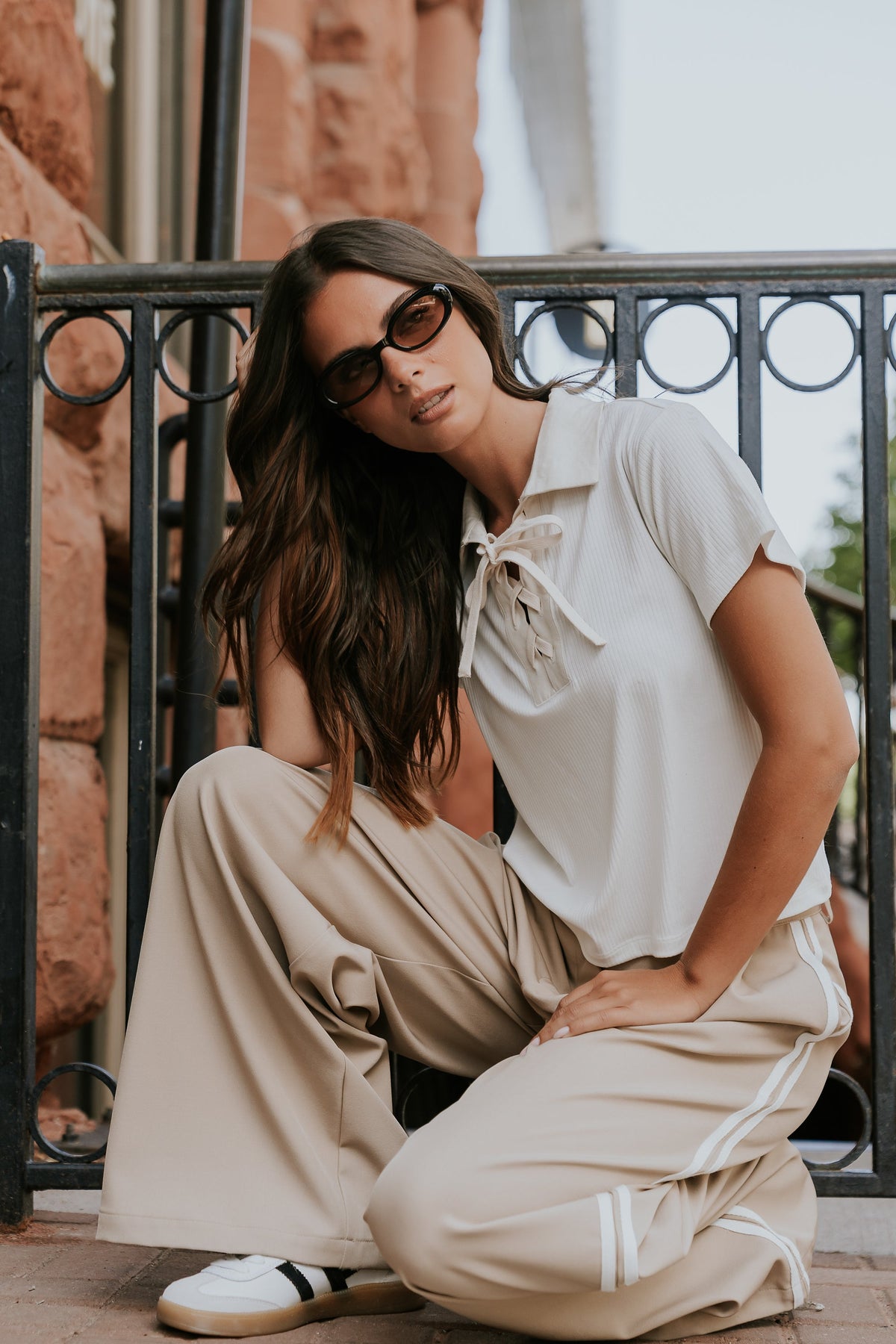 Maddison Collared Top in White - FINAL SALE