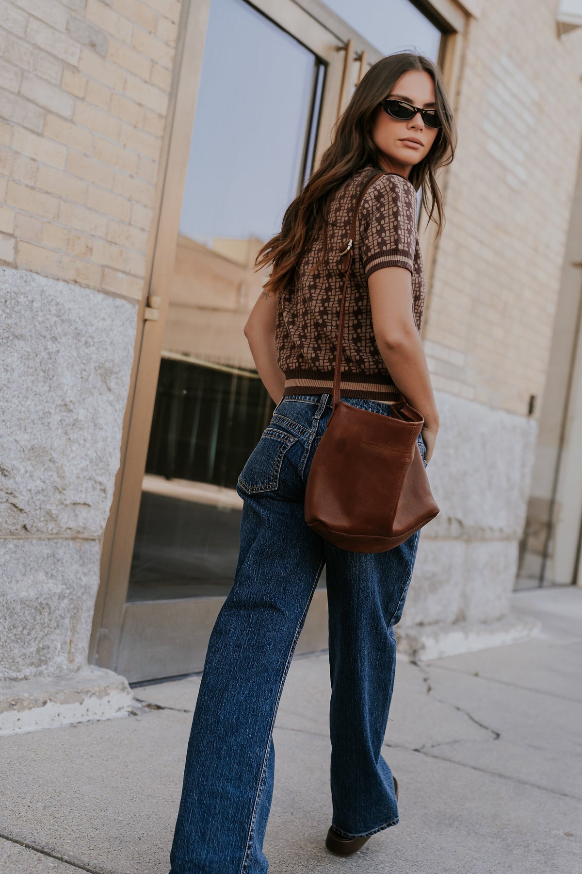 Korrey Abstract Sweater in Brown - FINAL SALE