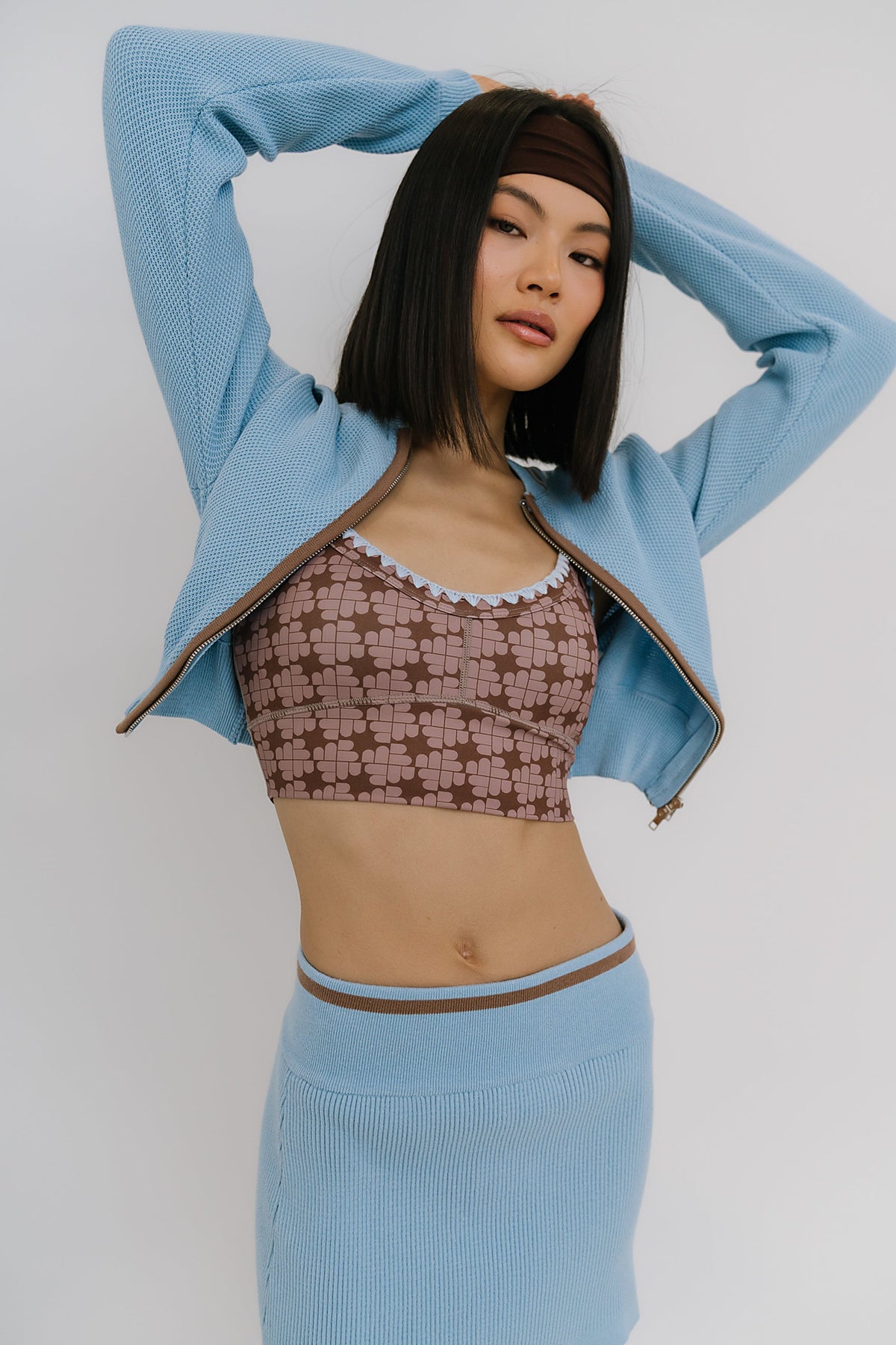 Coco Zip Up Sweater in Blue - FINAL SALE