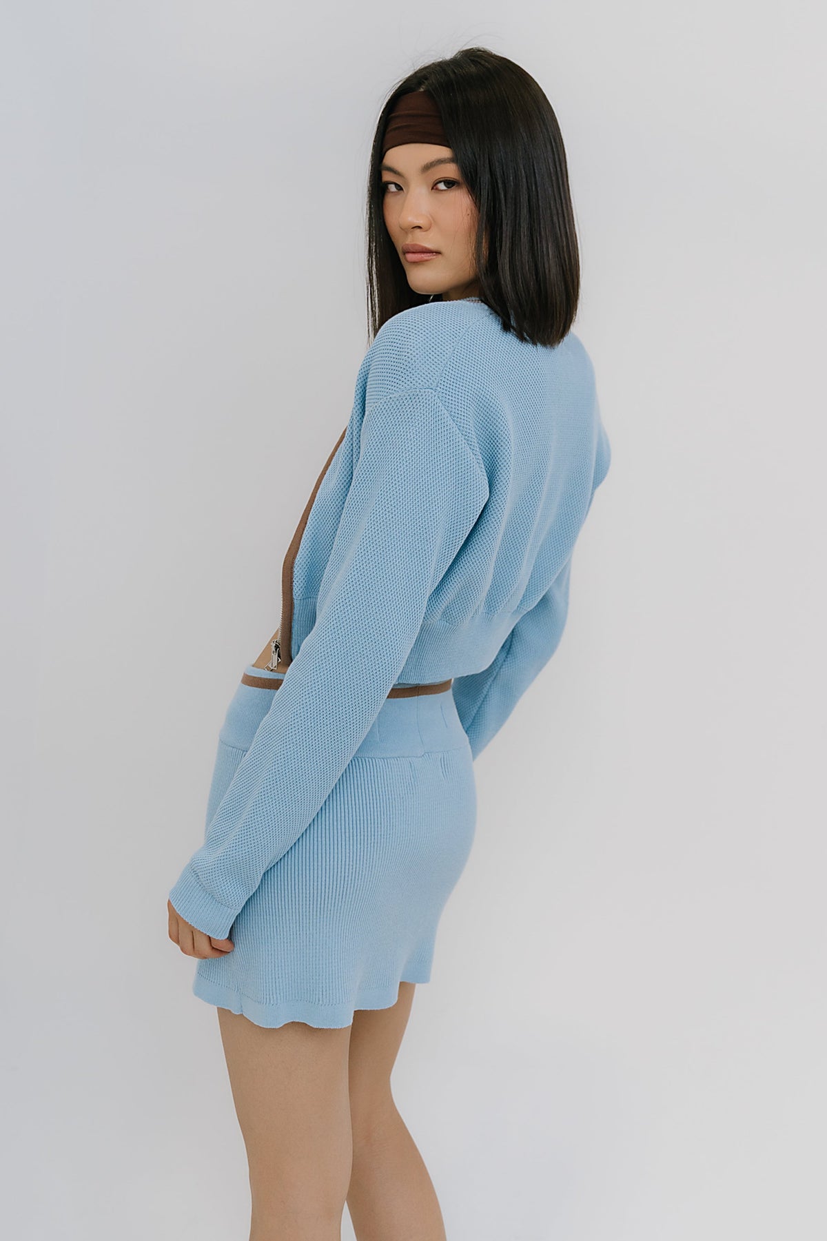 Coco Zip Up Sweater in Blue - FINAL SALE