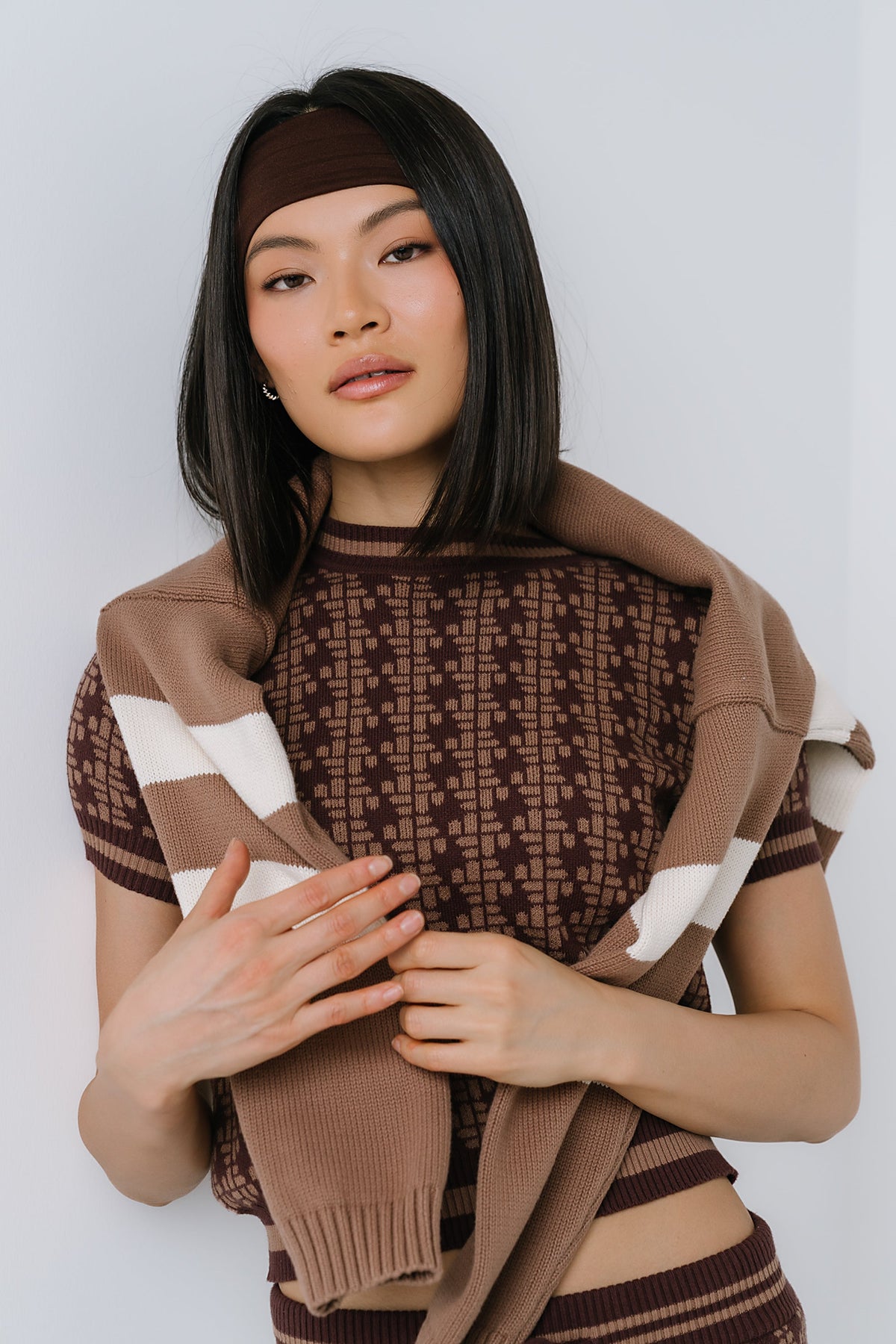 Korrey Abstract Sweater in Brown - FINAL SALE