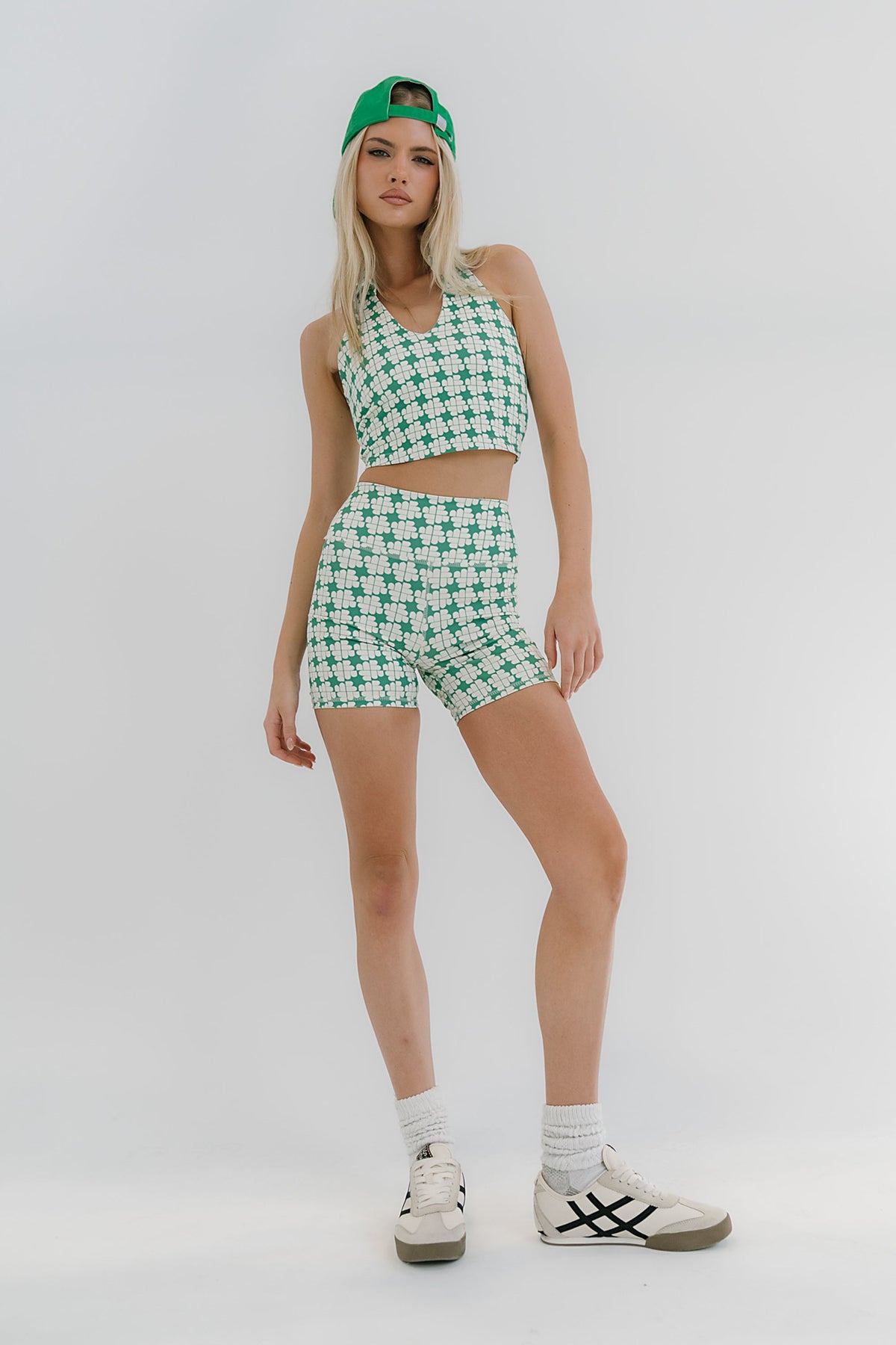 Serena Cropped Tank in Green - FINAL SALE