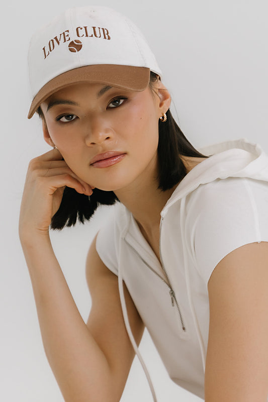 Love Club Baseball Cap in White - FINAL SALE