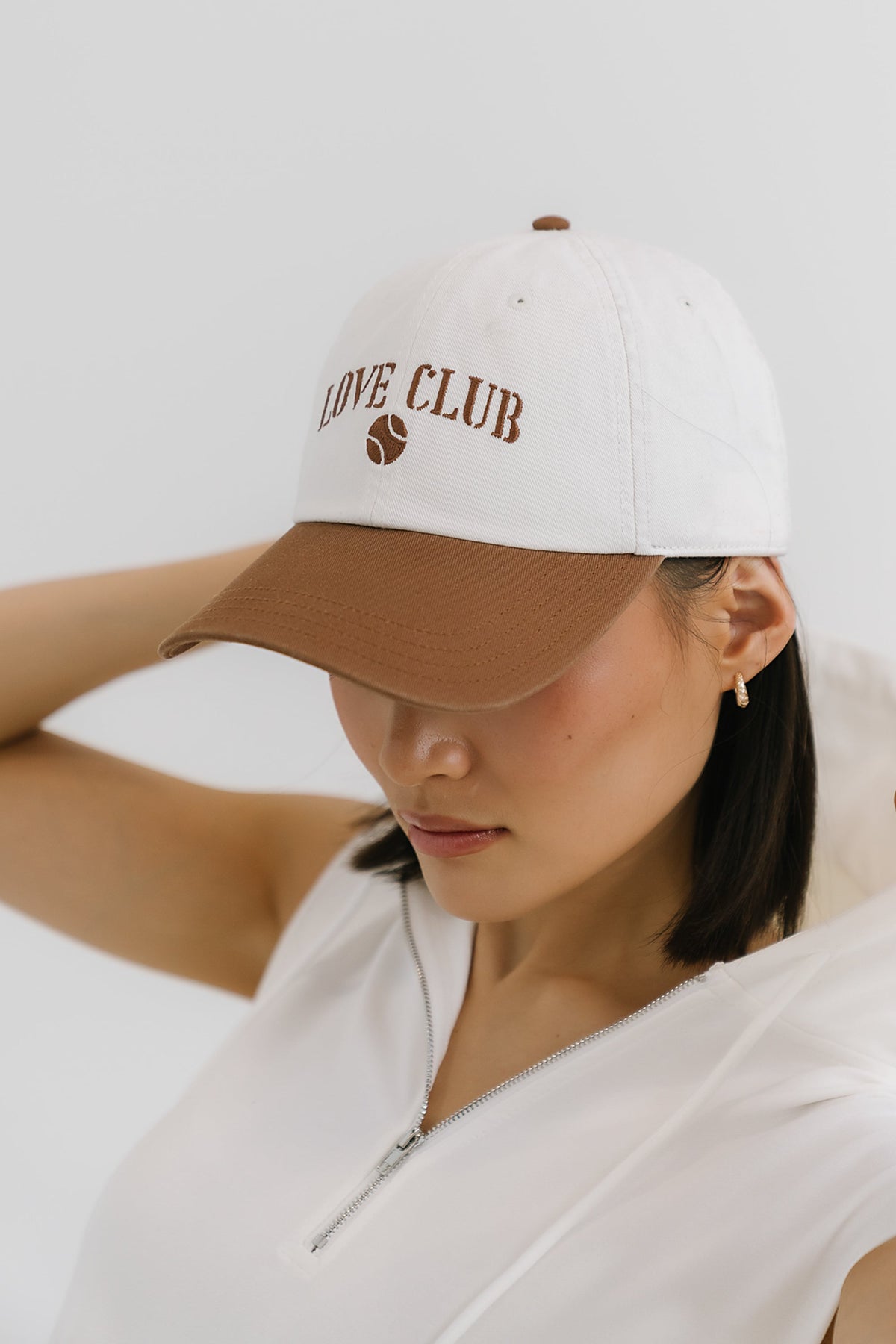 Love Club Baseball Cap in White - FINAL SALE
