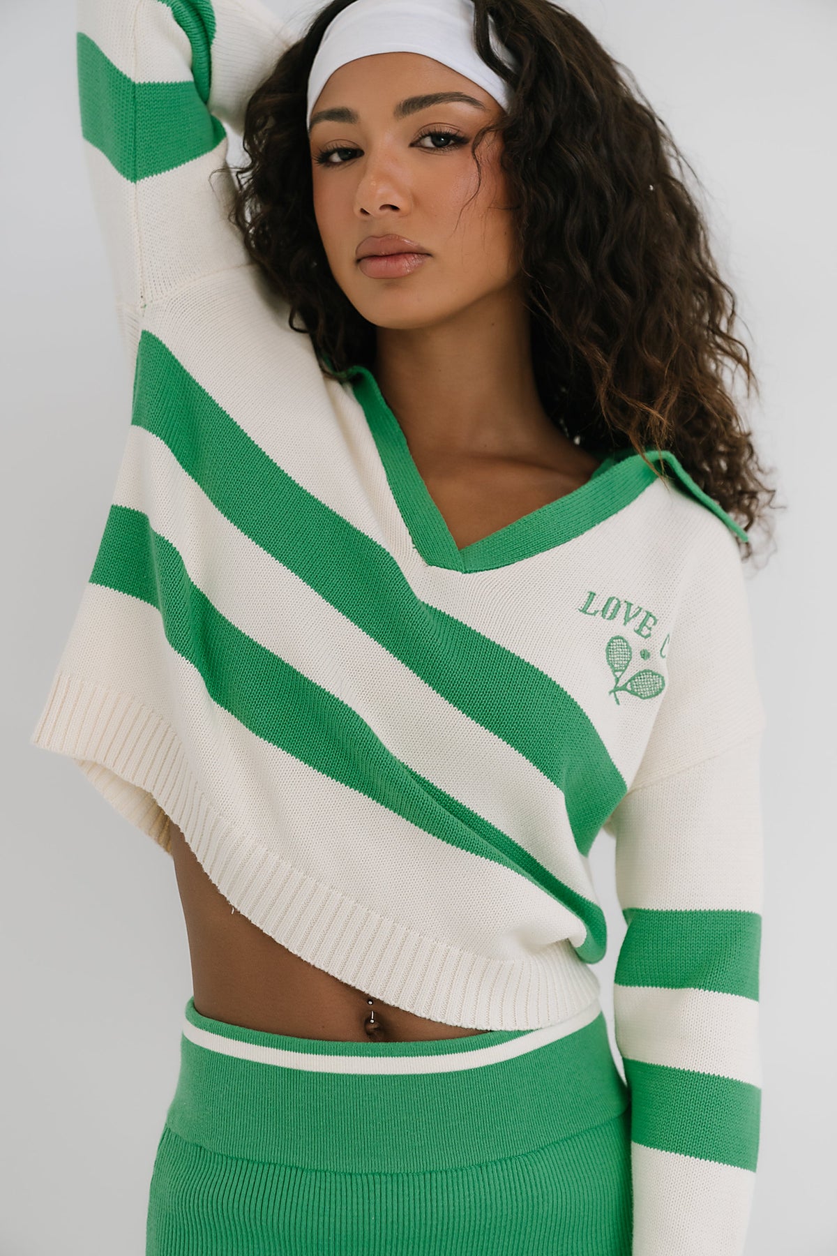 Rosie Polo Sweater in White - FINAL SALE