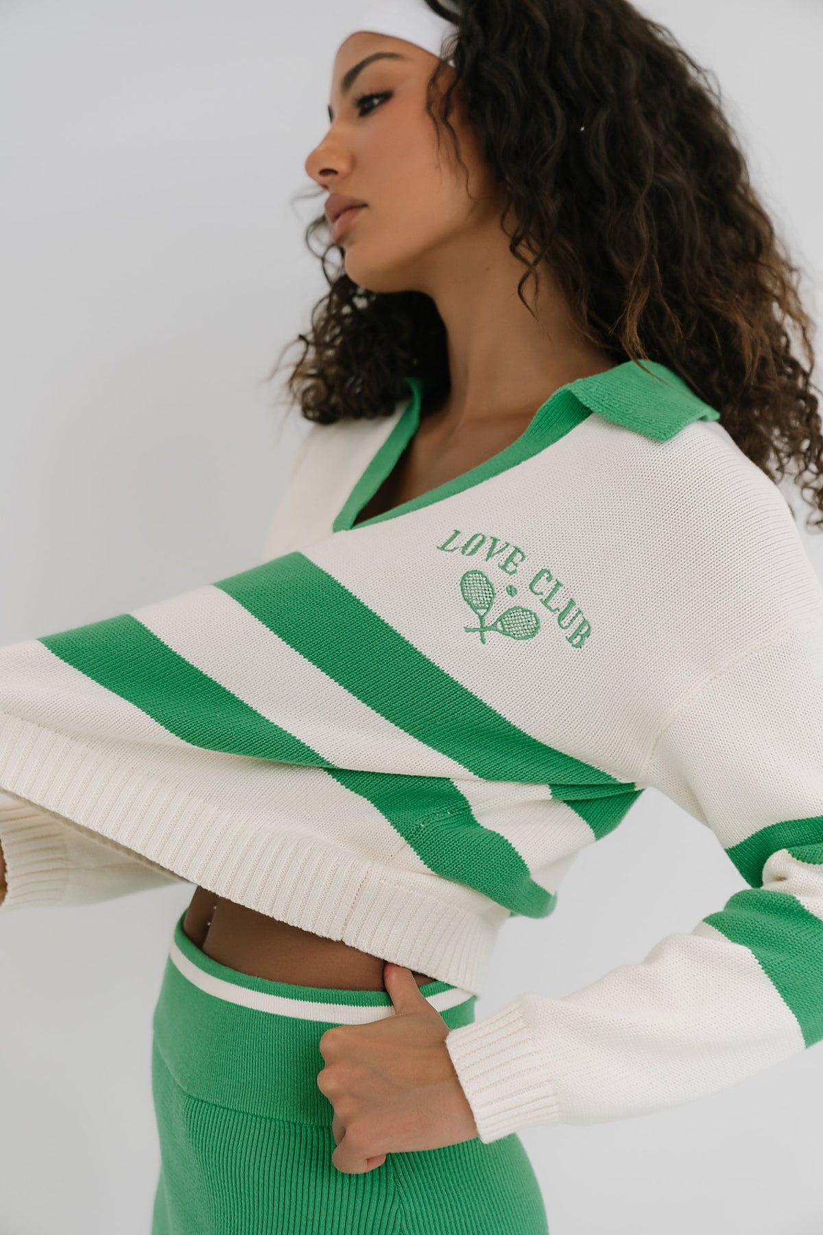 Rosie Polo Sweater in White - FINAL SALE