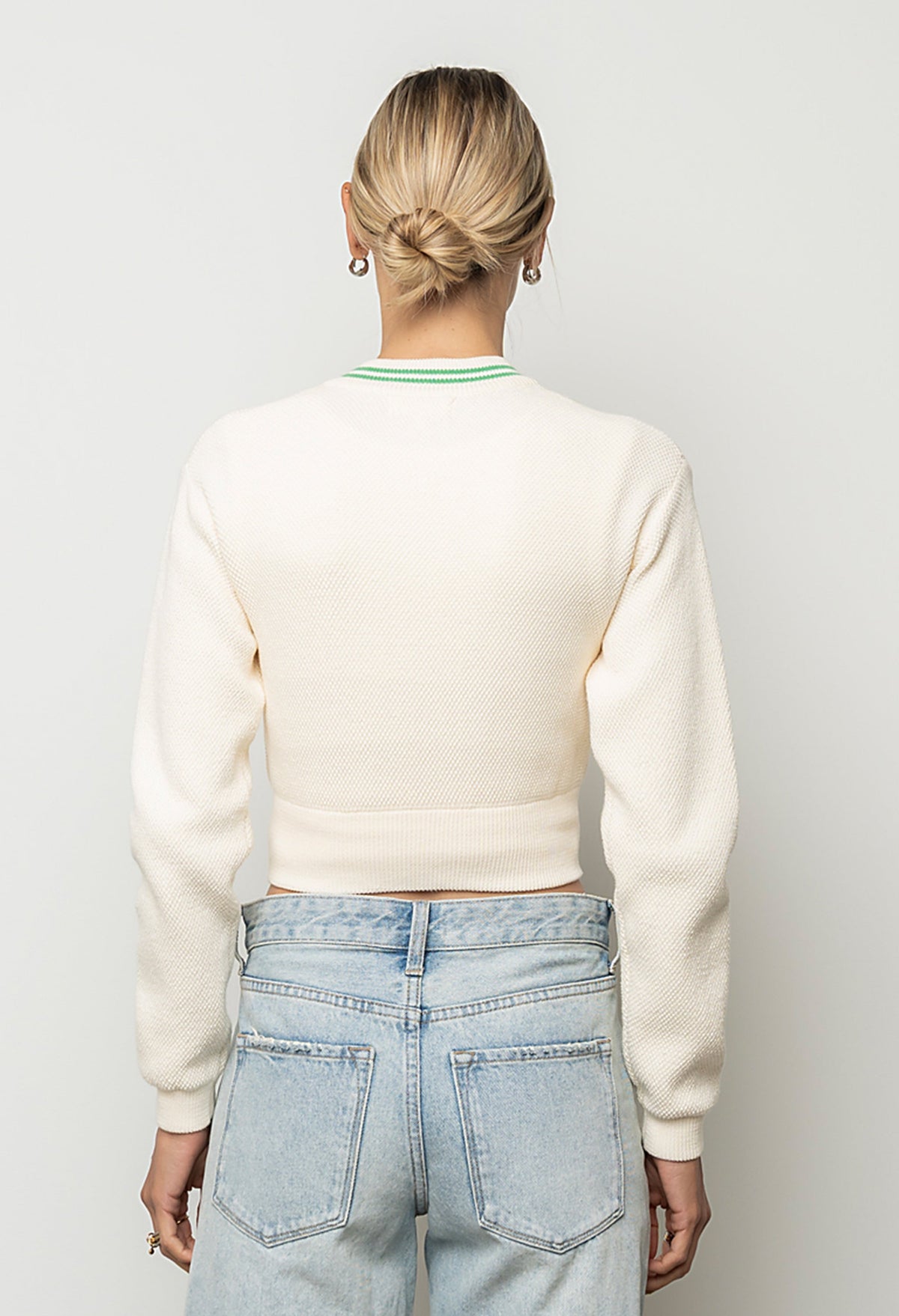 Coco Zip Up Sweater in White - FINAL SALE