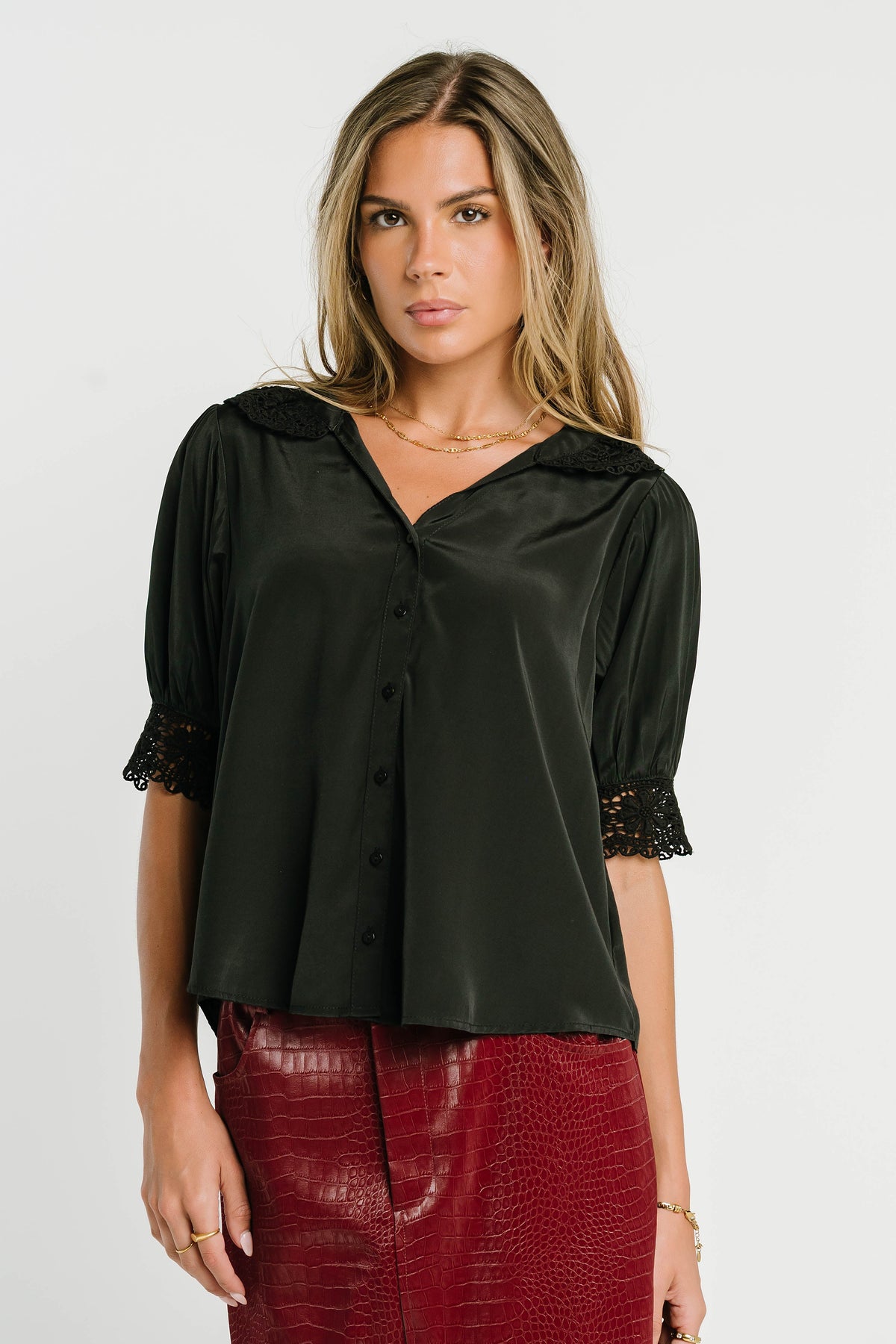Zayne Button Up in Black - FINAL SALE