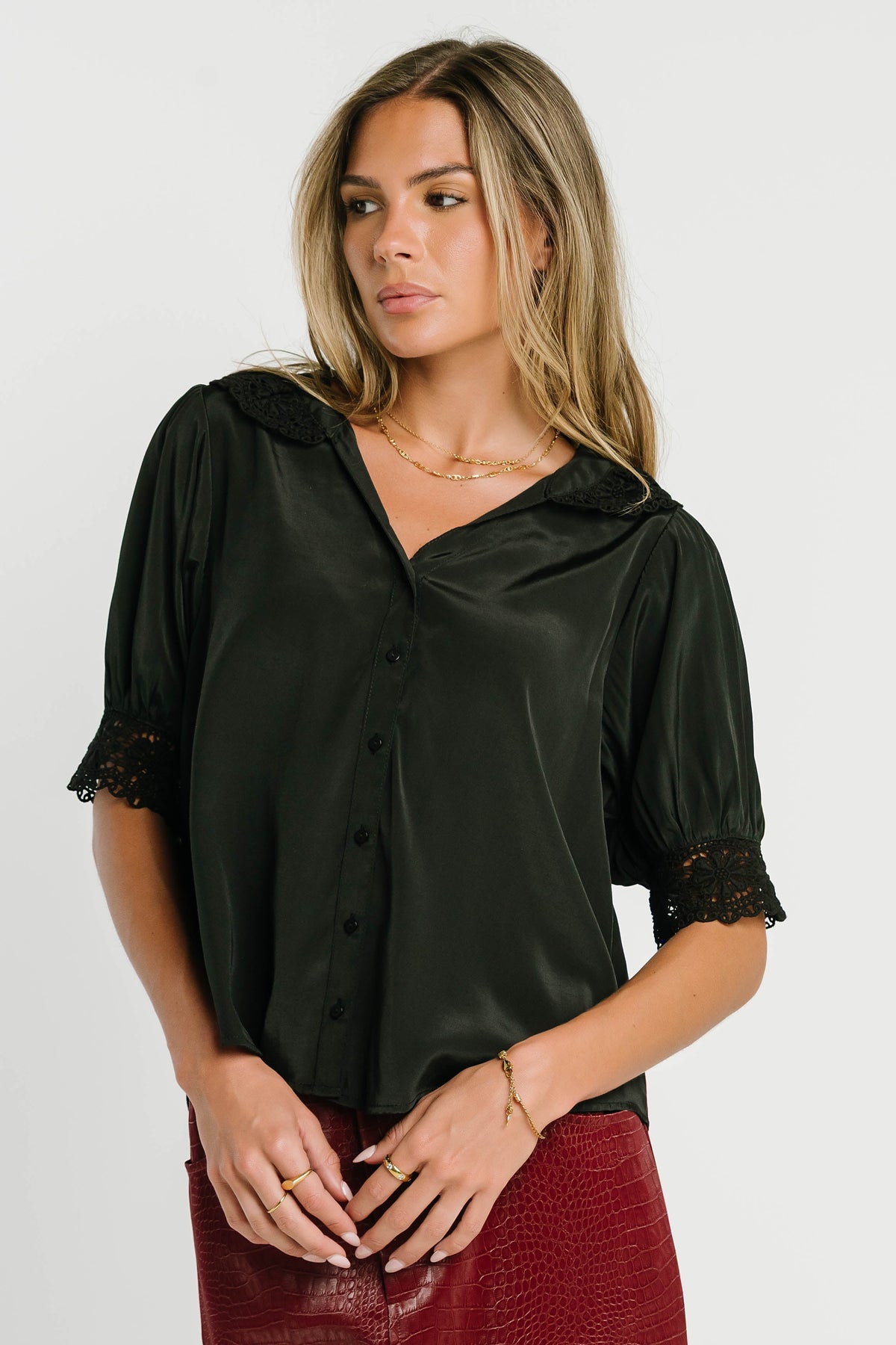 Zayne Button Up in Black - FINAL SALE