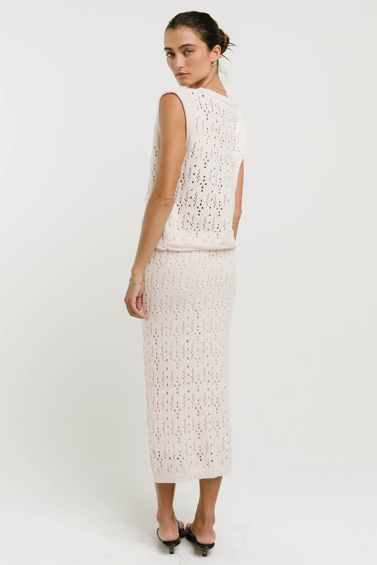 Joana Knit Vest in Ivory - FINAL SALE