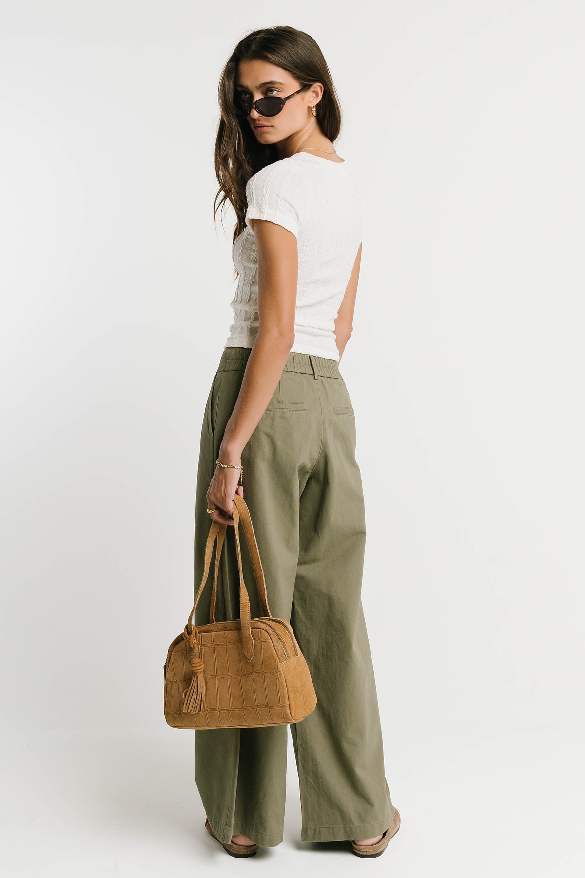 Jannah Wide Leg Pants in Olive - FINAL SALE