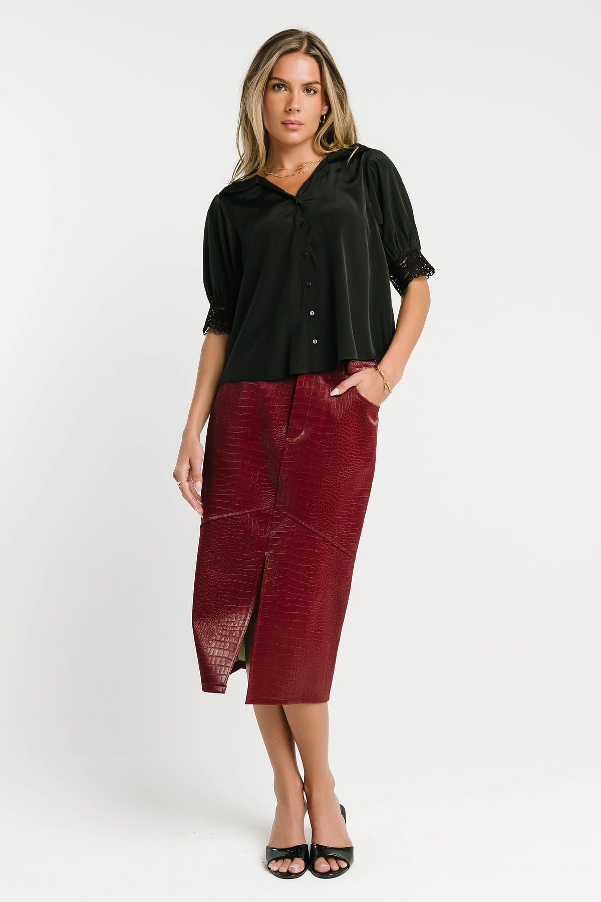 Zayne Button Up in Black - FINAL SALE