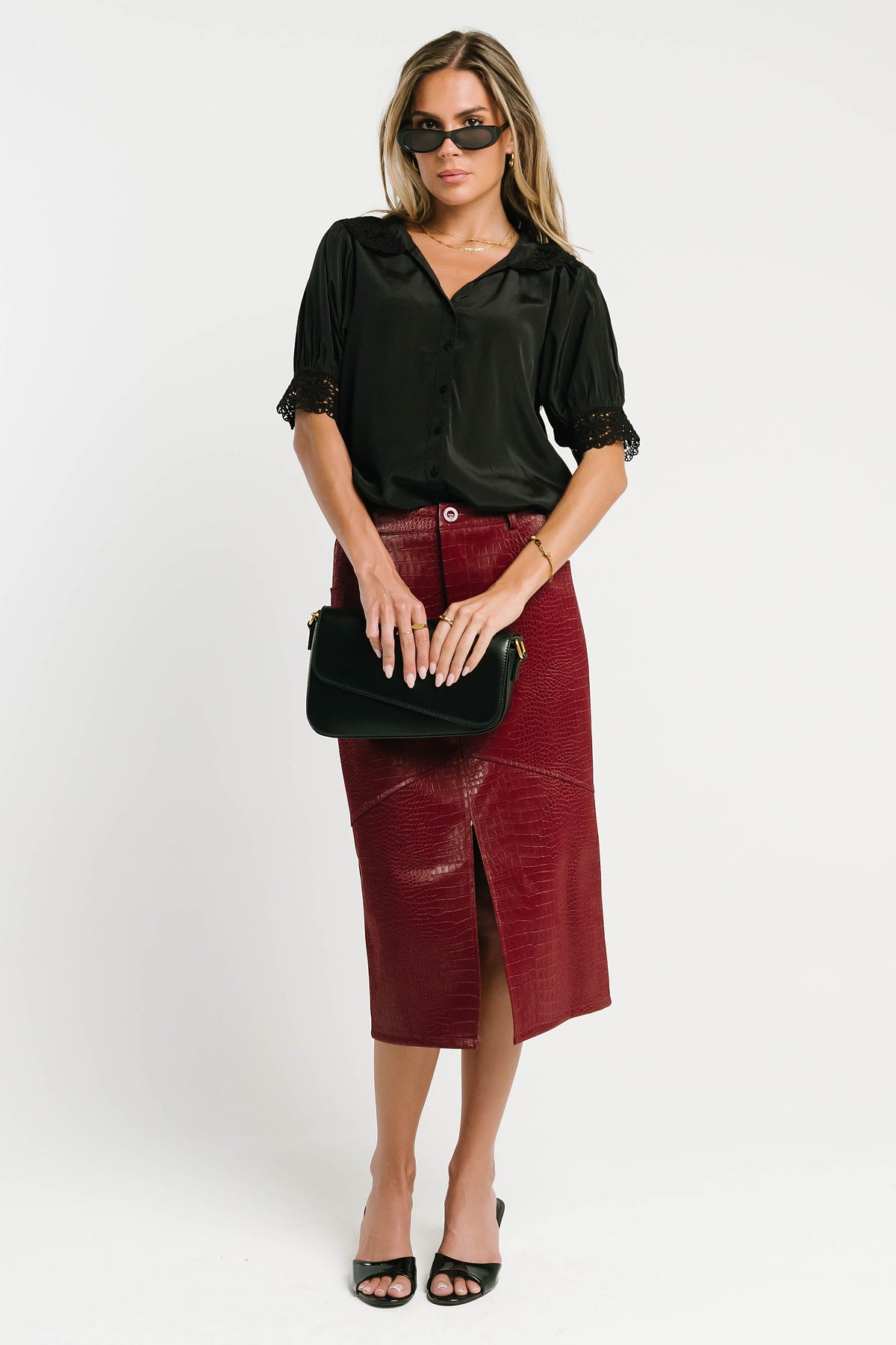 Zayne Button Up in Black - FINAL SALE