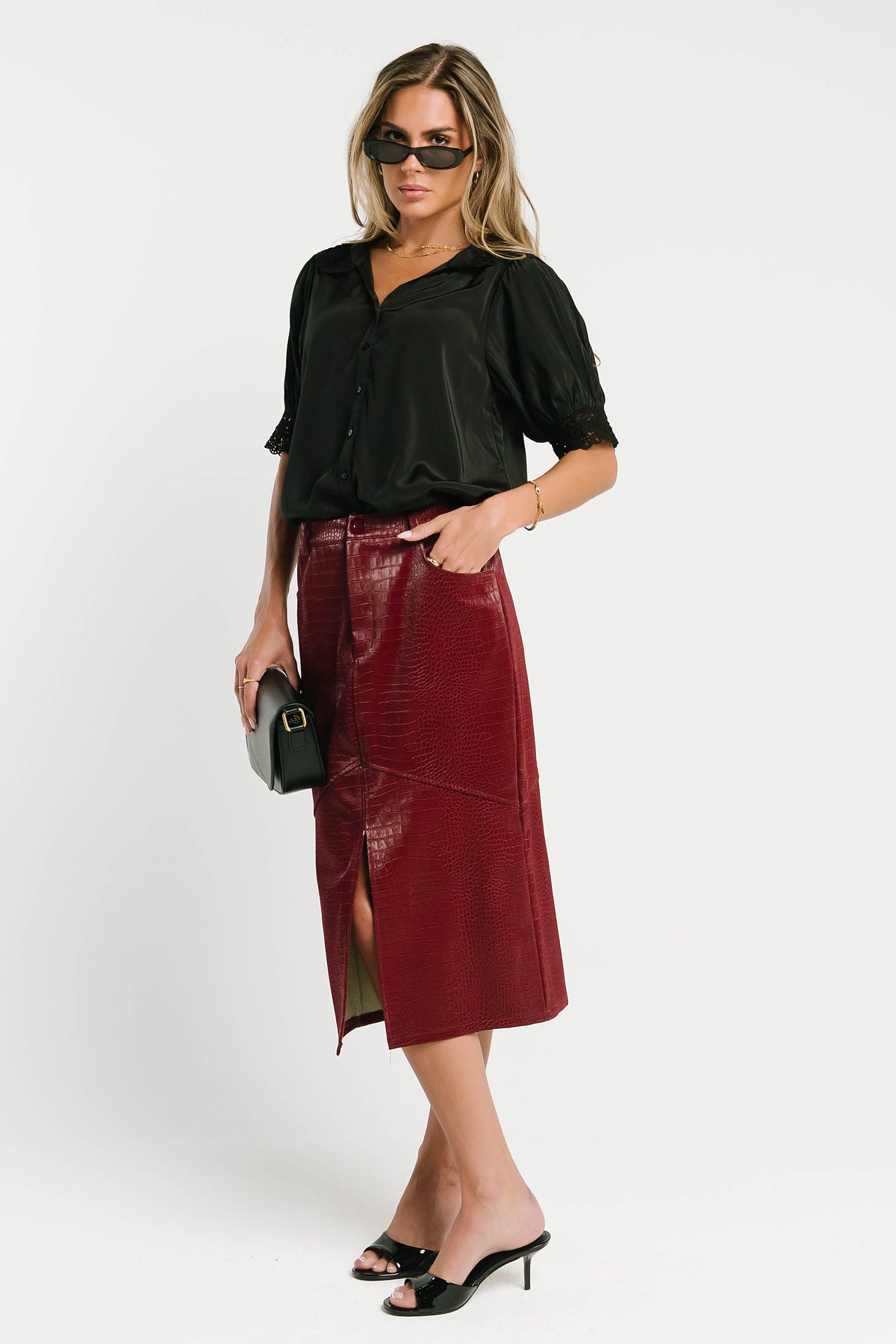 Zayne Button Up in Black - FINAL SALE