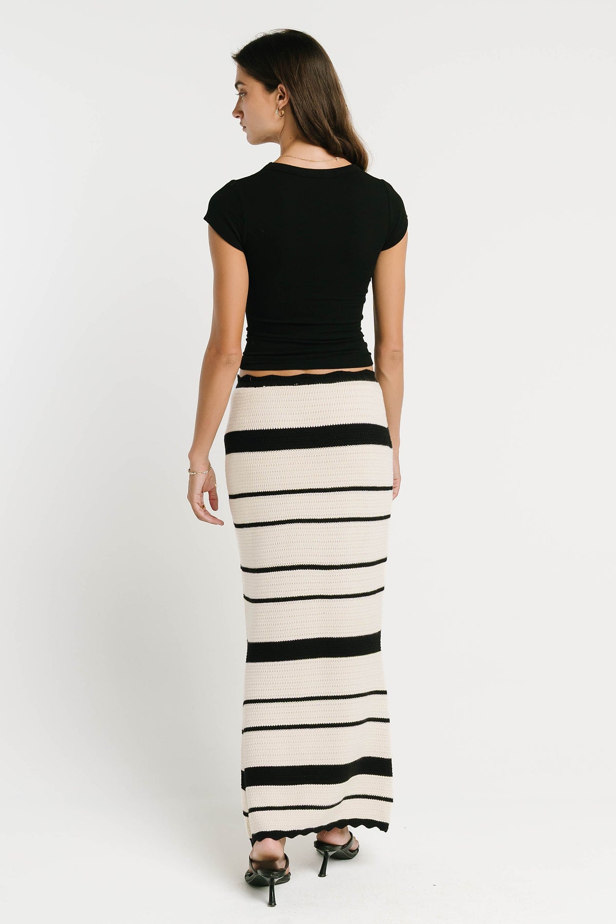 Freya Ribbed Top in Black