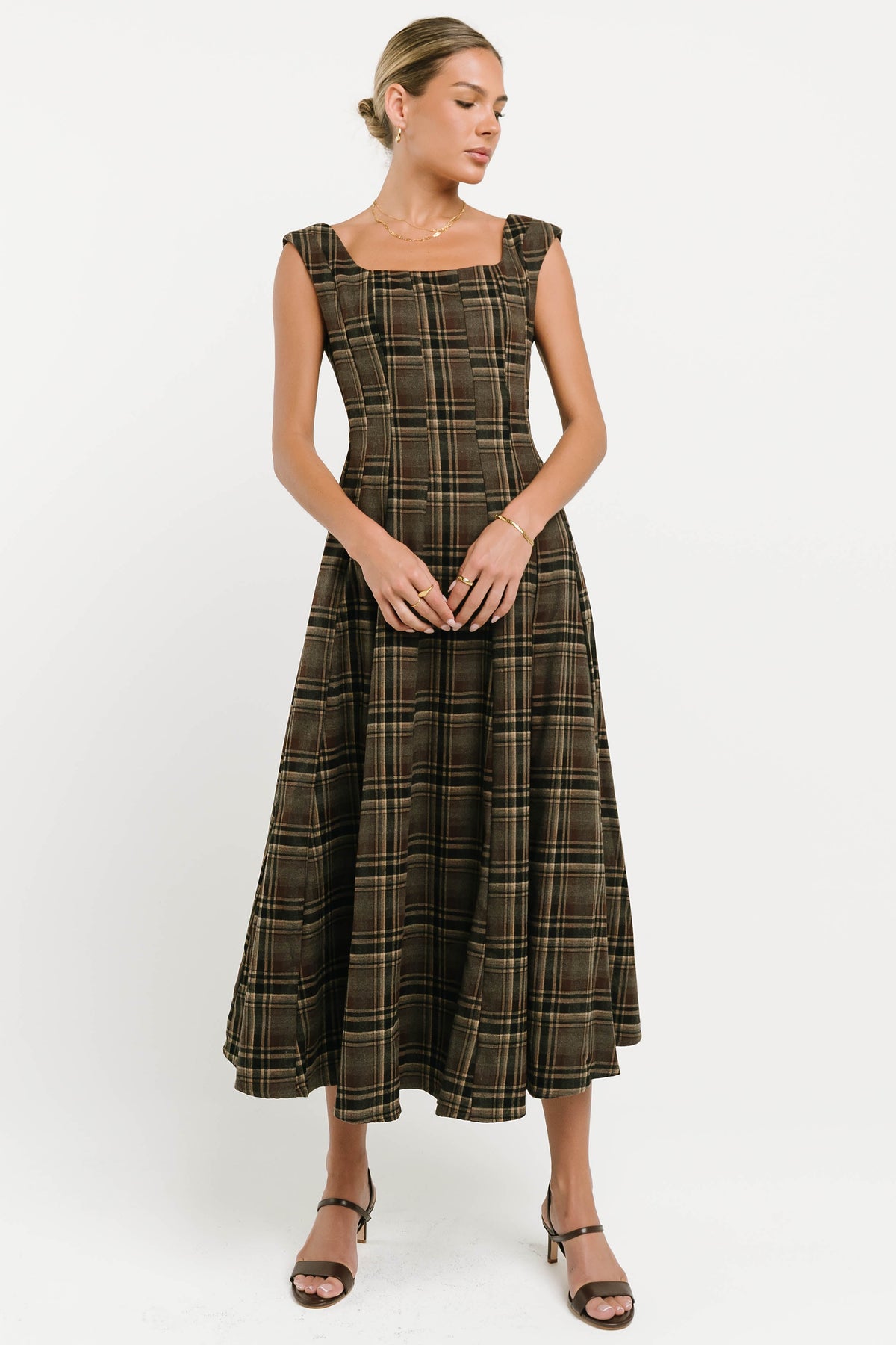 Georgia Plaid Maxi Dress