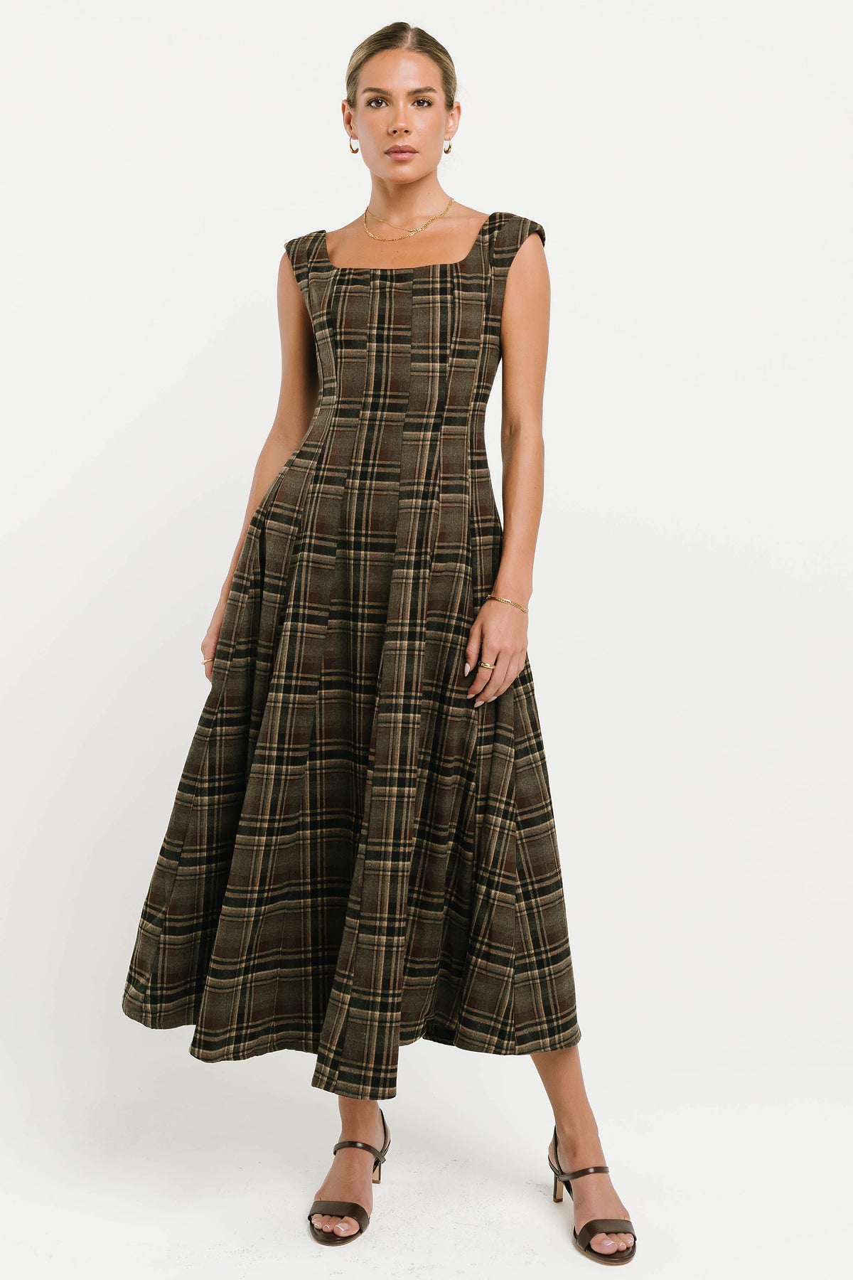Georgia Plaid Maxi Dress