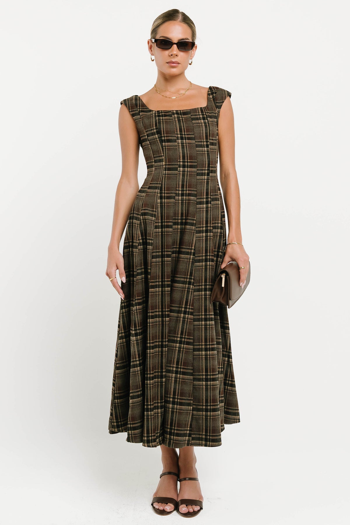 Georgia Plaid Maxi Dress