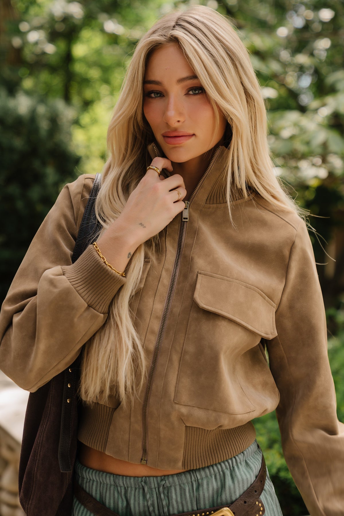 PREORDER - Wrenley Suede Bomber Jacket