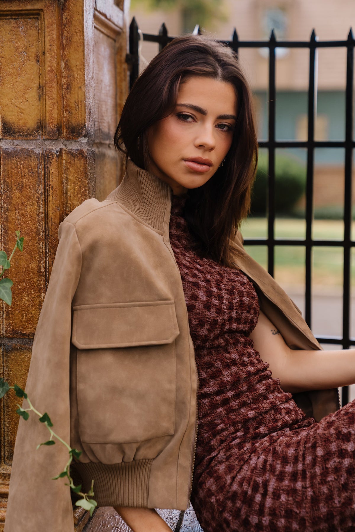 PREORDER - Wrenley Suede Bomber Jacket