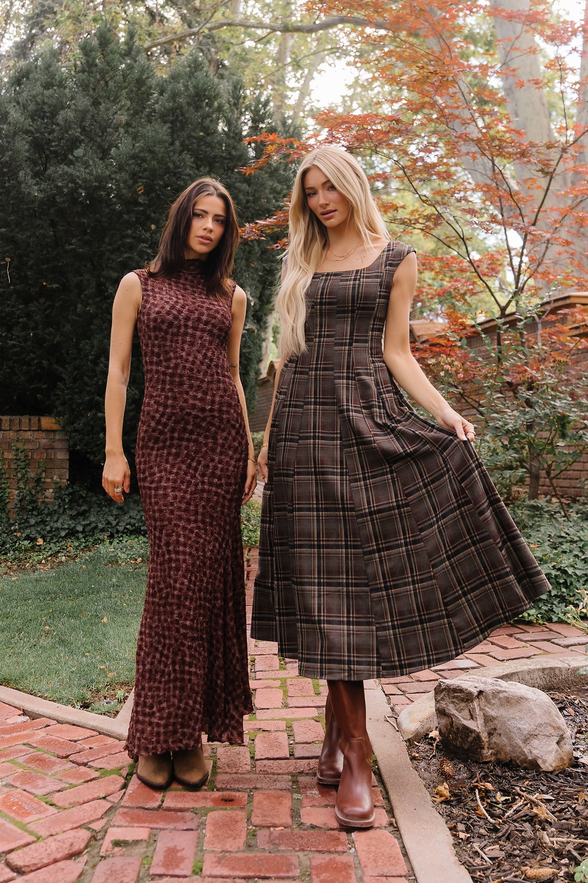 Georgia Plaid Maxi Dress