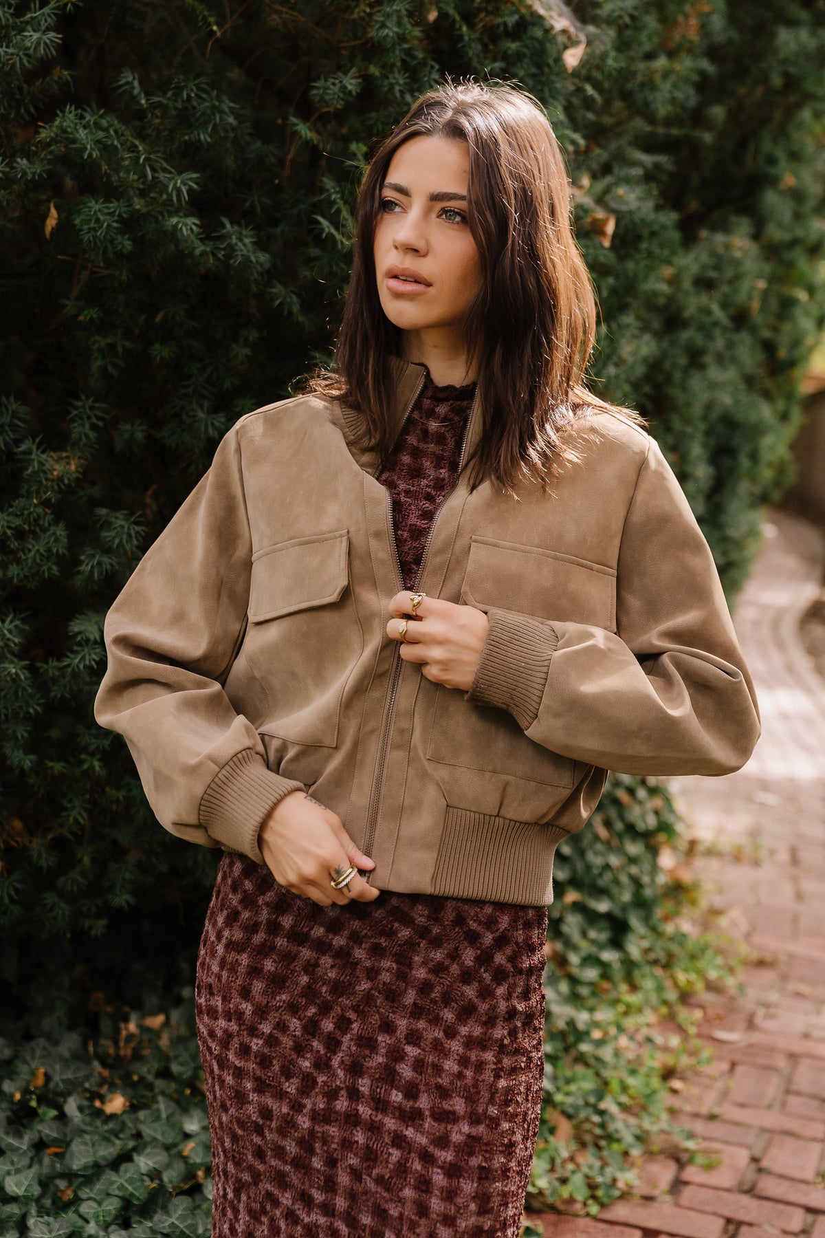 PREORDER - Wrenley Suede Bomber Jacket