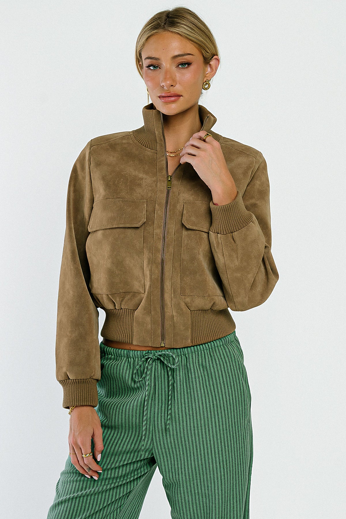 PREORDER - Wrenley Suede Bomber Jacket