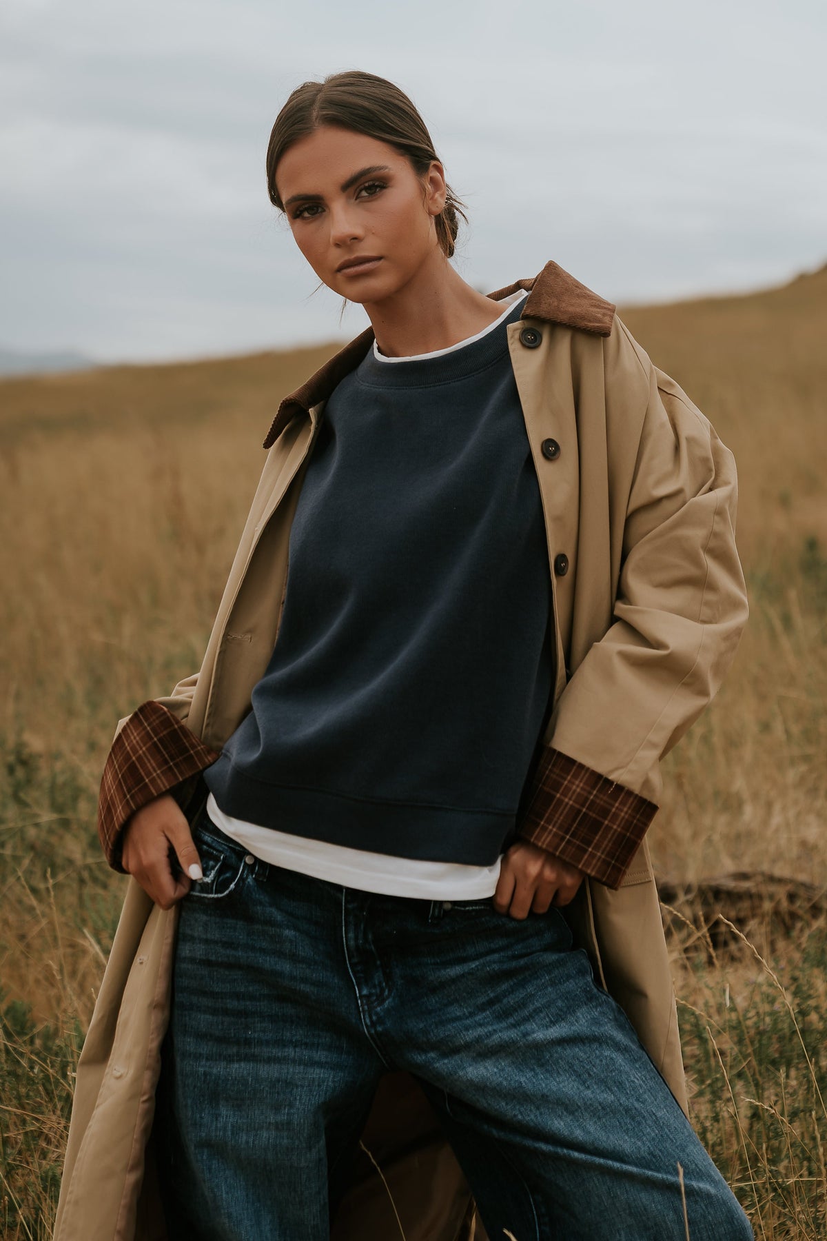 Tulie Contrast Trench Coat - FINAL SALE