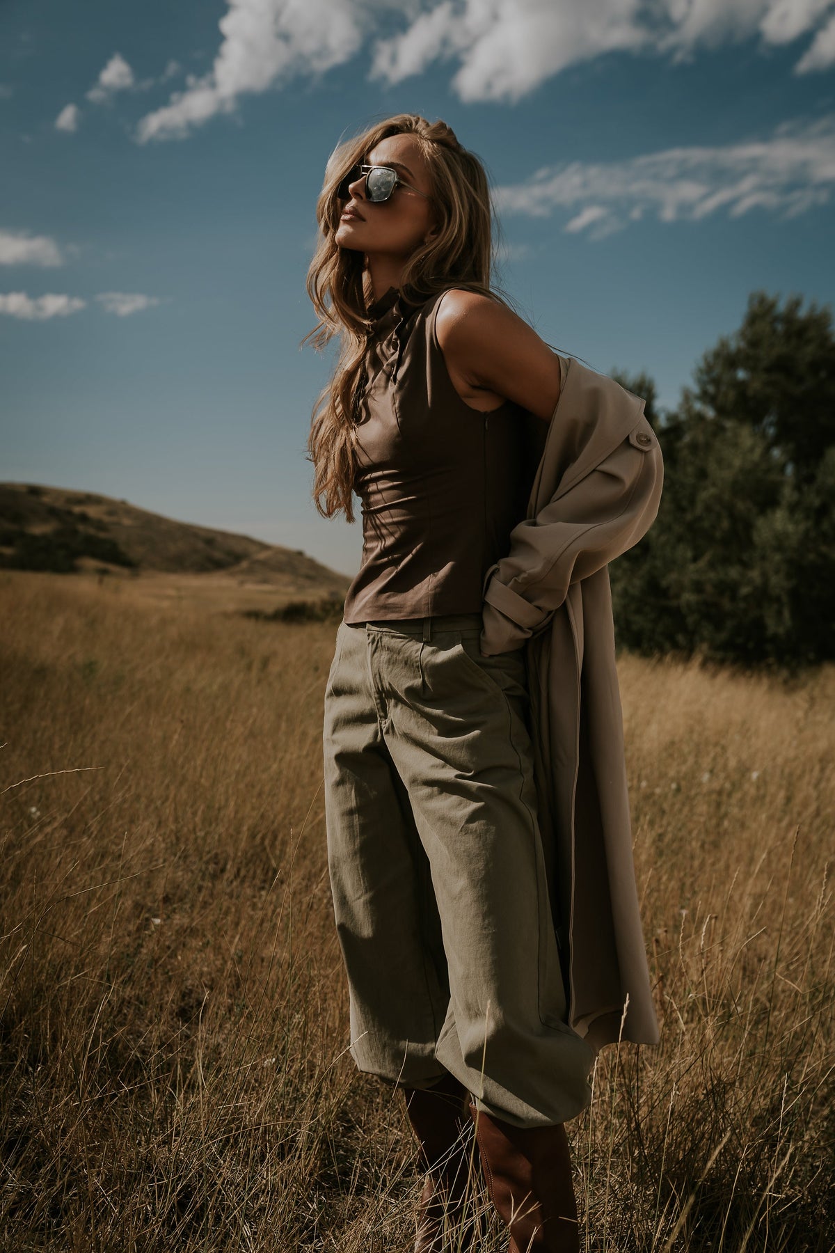 Jannah Wide Leg Pants in Olive - FINAL SALE