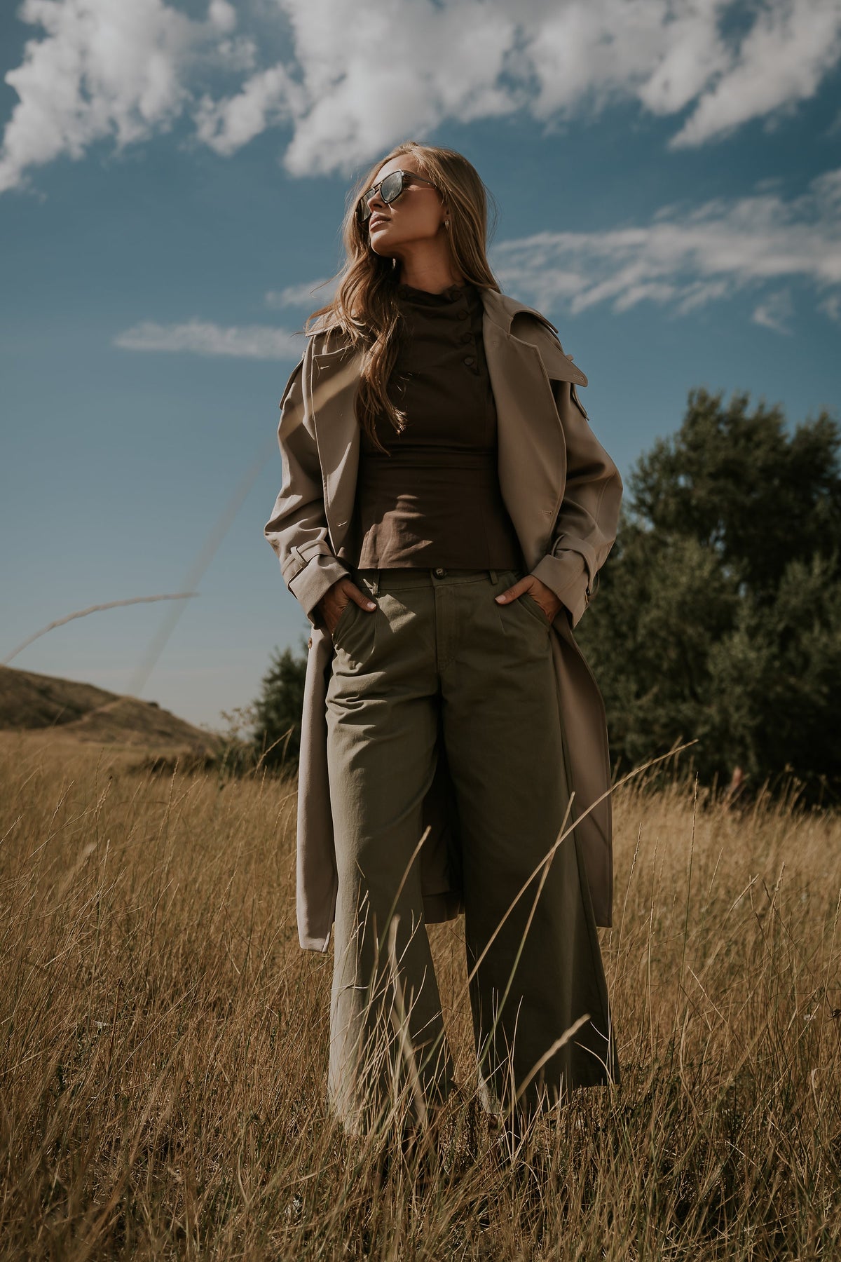 Jannah Wide Leg Pants in Olive - FINAL SALE