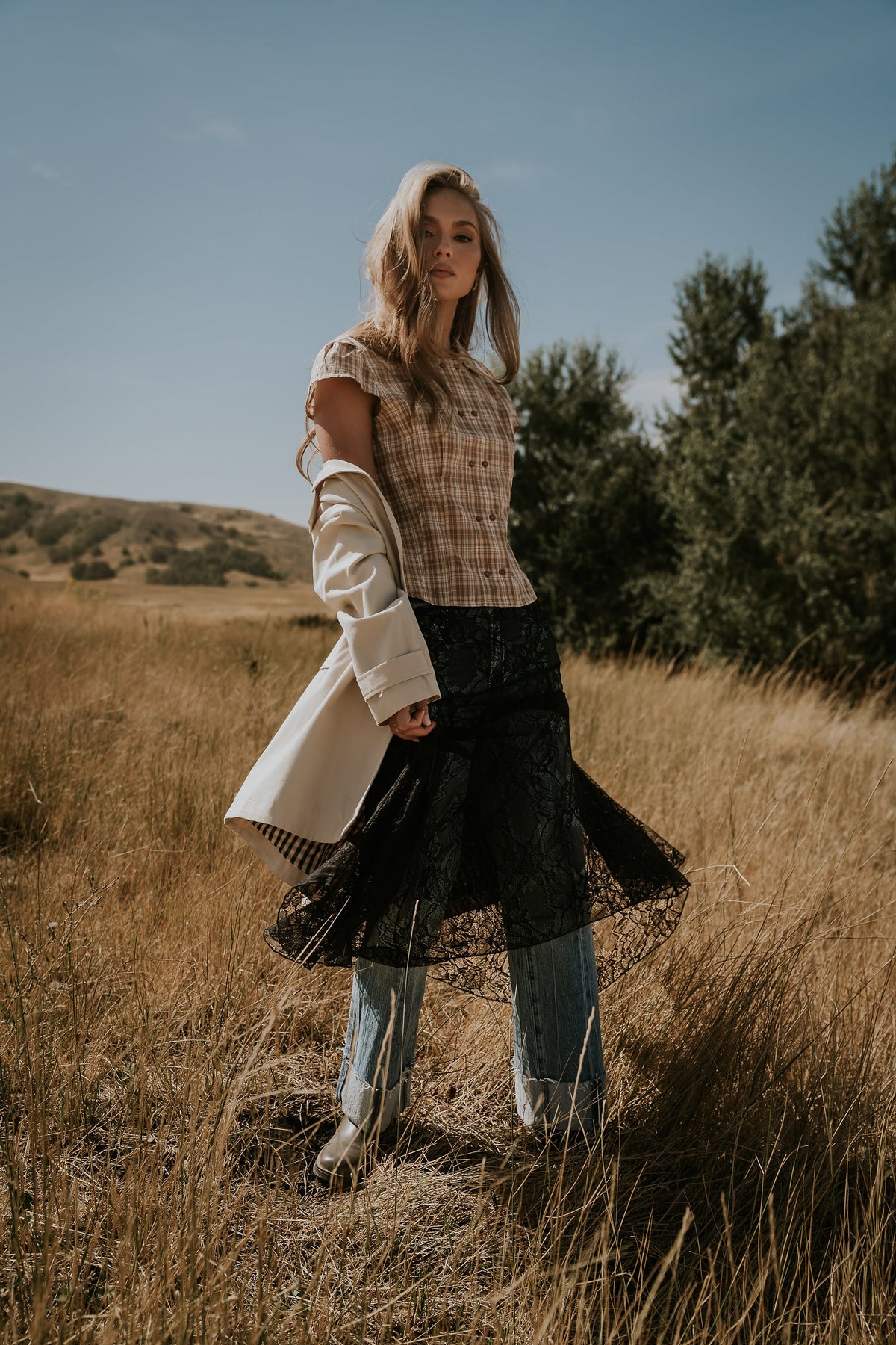 Miley Plaid Button Up Top