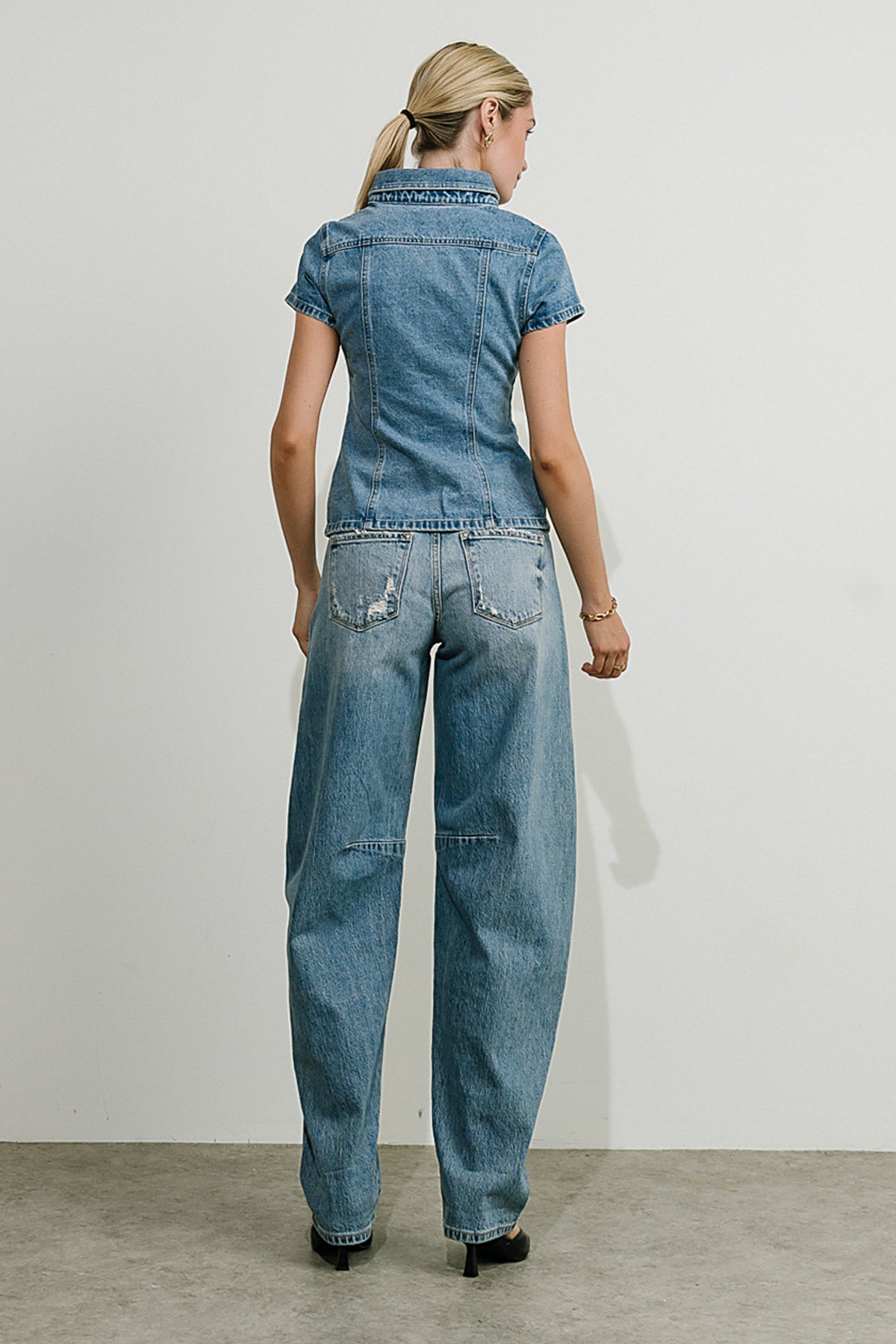 Briley Denim Button Up in Medium Wash