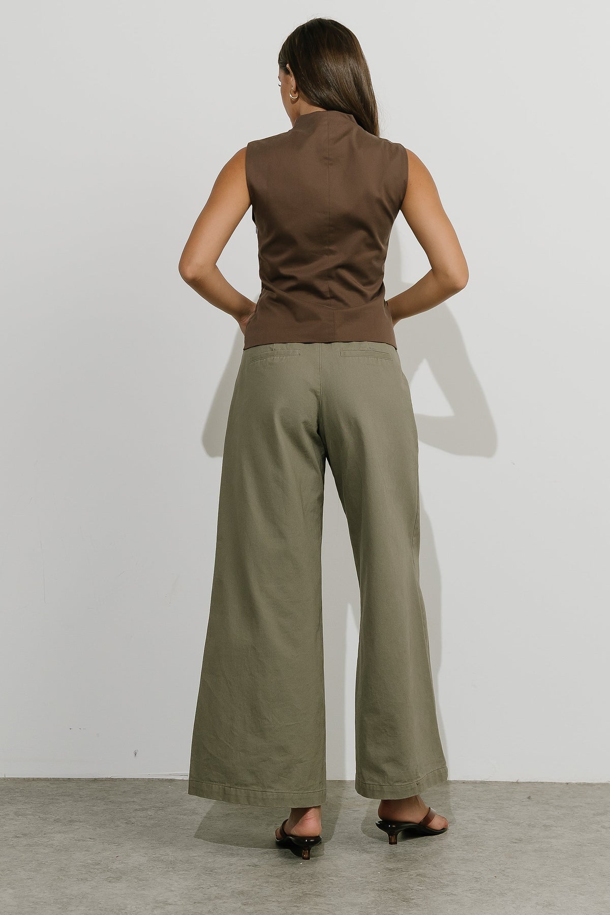 Jannah Wide Leg Pants in Olive - FINAL SALE