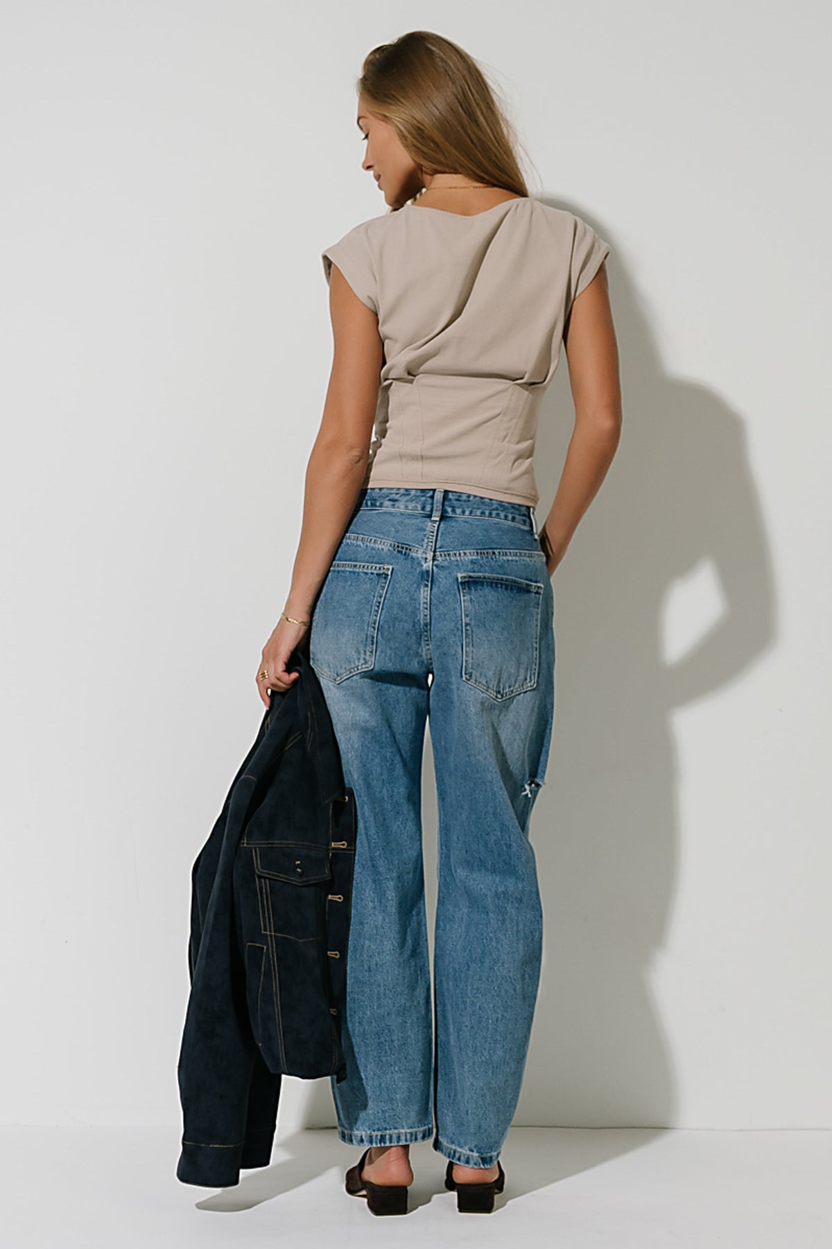 Tam Pleated Top in Taupe - FINAL SALE