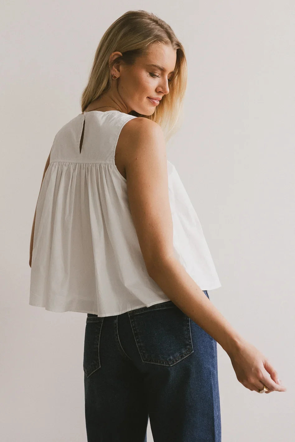 Anselle Swing Blouse in White - FINAL SALE