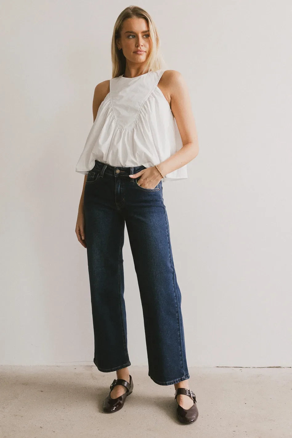 Anselle Swing Blouse in White - FINAL SALE
